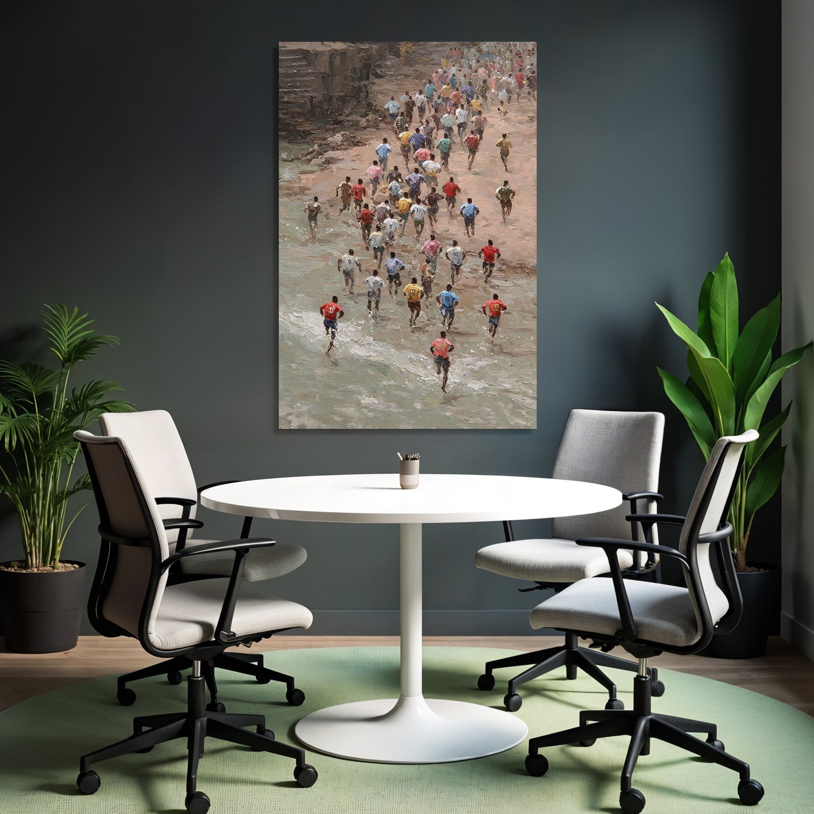 Laufende Menschen Am Strand Kunstgemälde