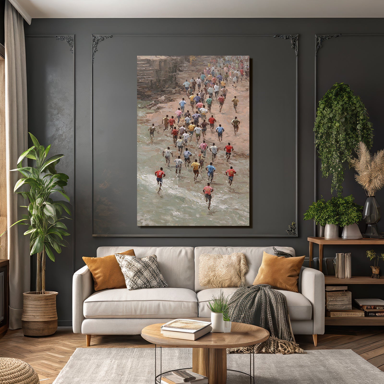 Laufende Menschen Am Strand Kunstgemälde