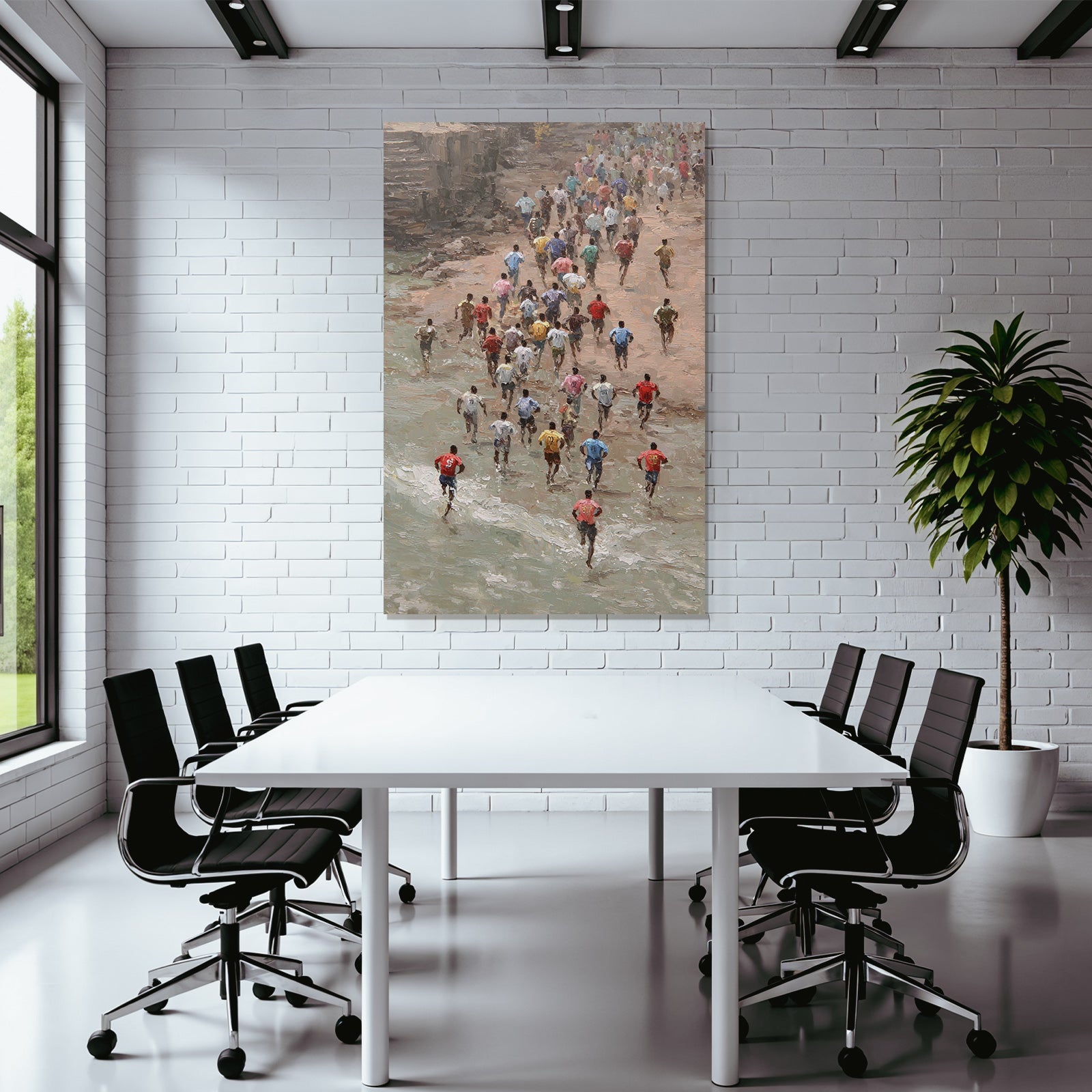 Laufende Menschen Am Strand Kunstgemälde