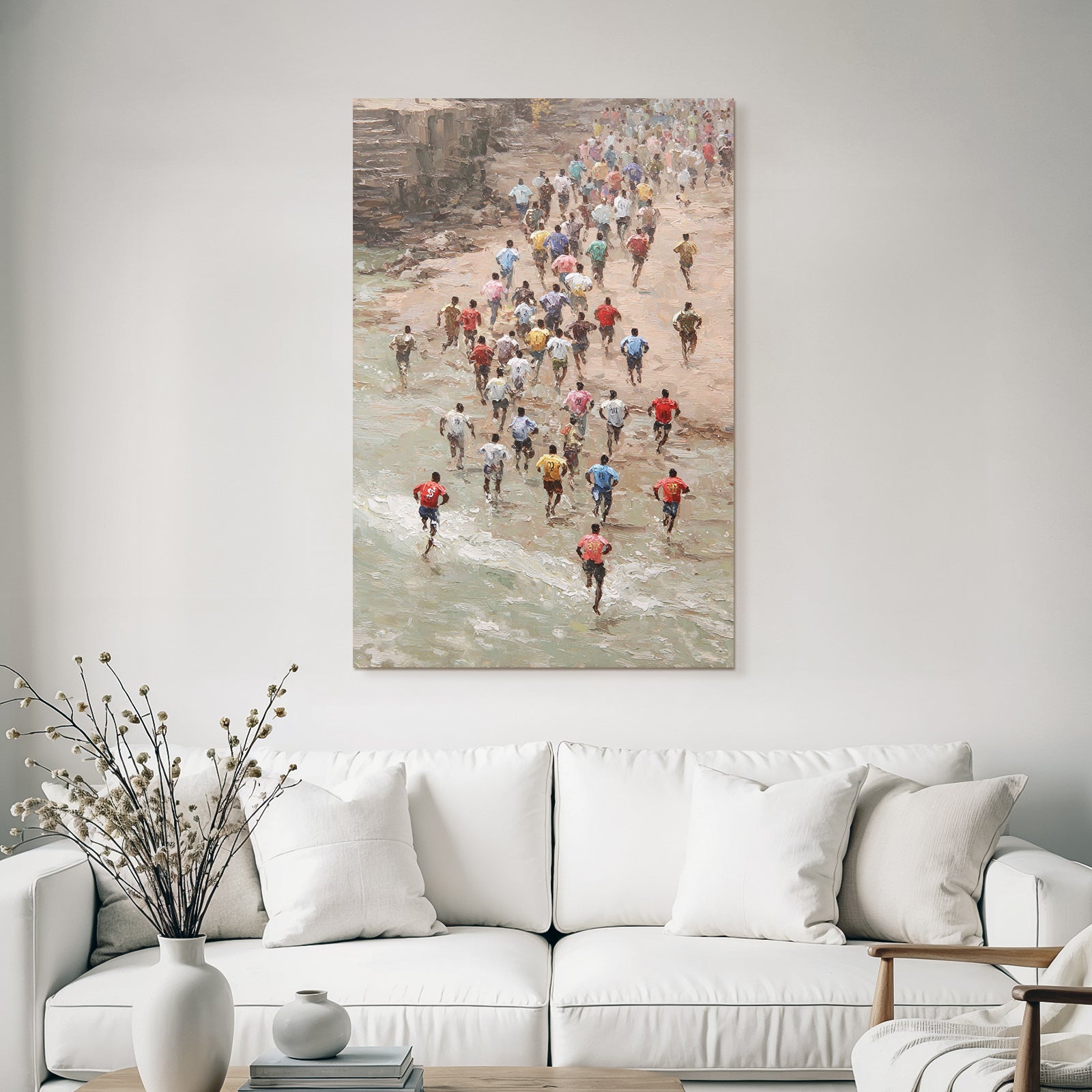 Laufende Menschen Am Strand Kunstgemälde