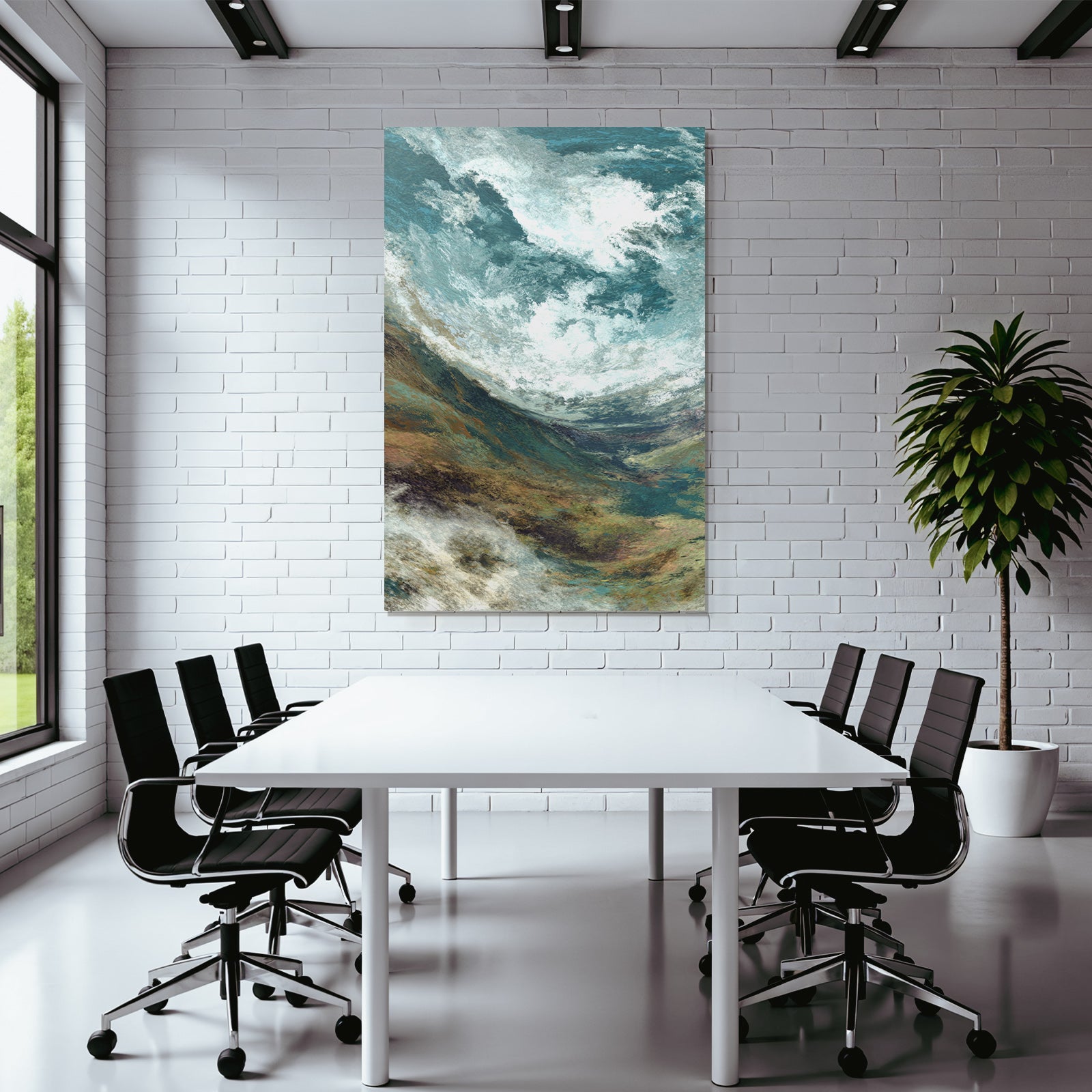 Seeblick Abstract Wellen Himmel Fluide Farben