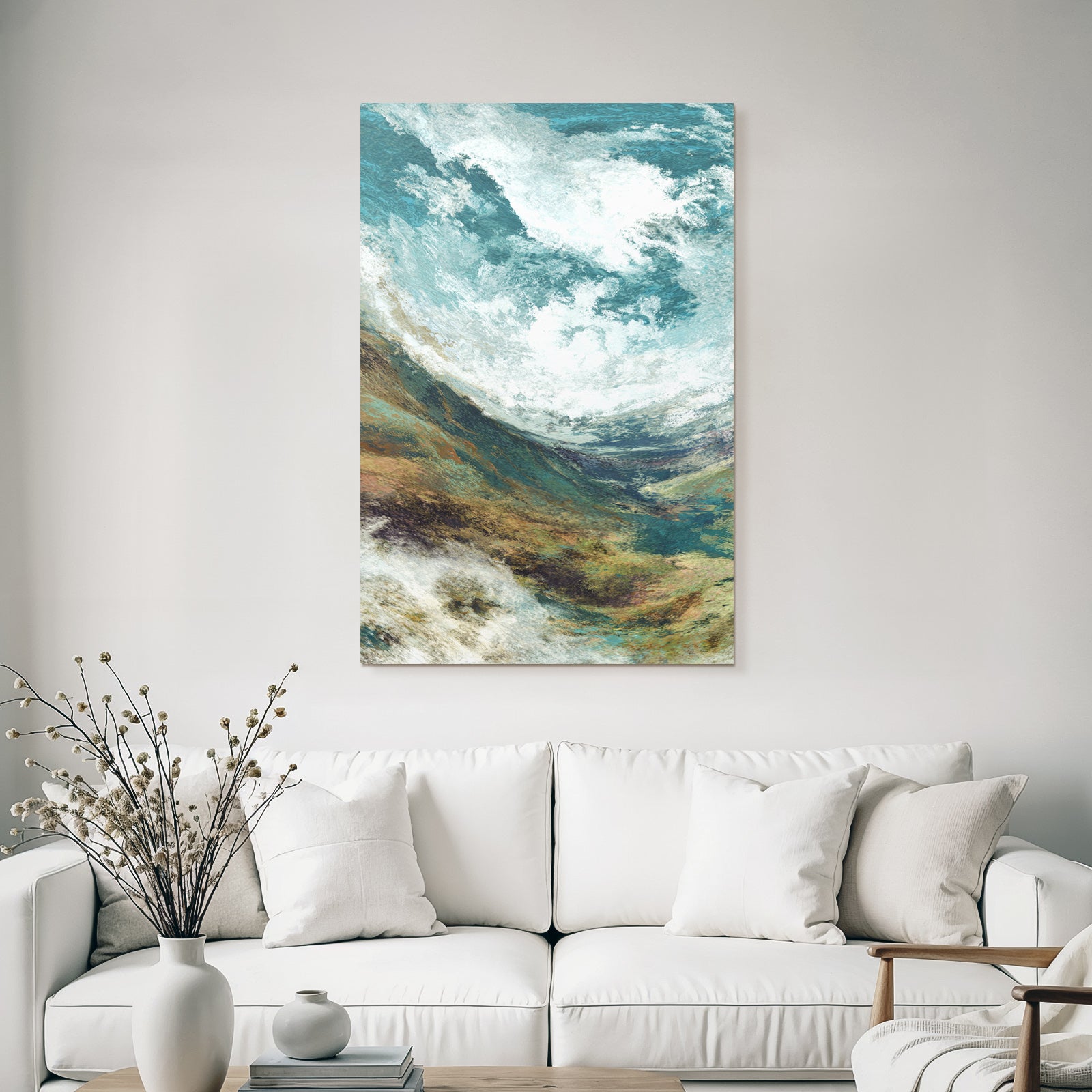 Seeblick Abstract Wellen Himmel Fluide Farben