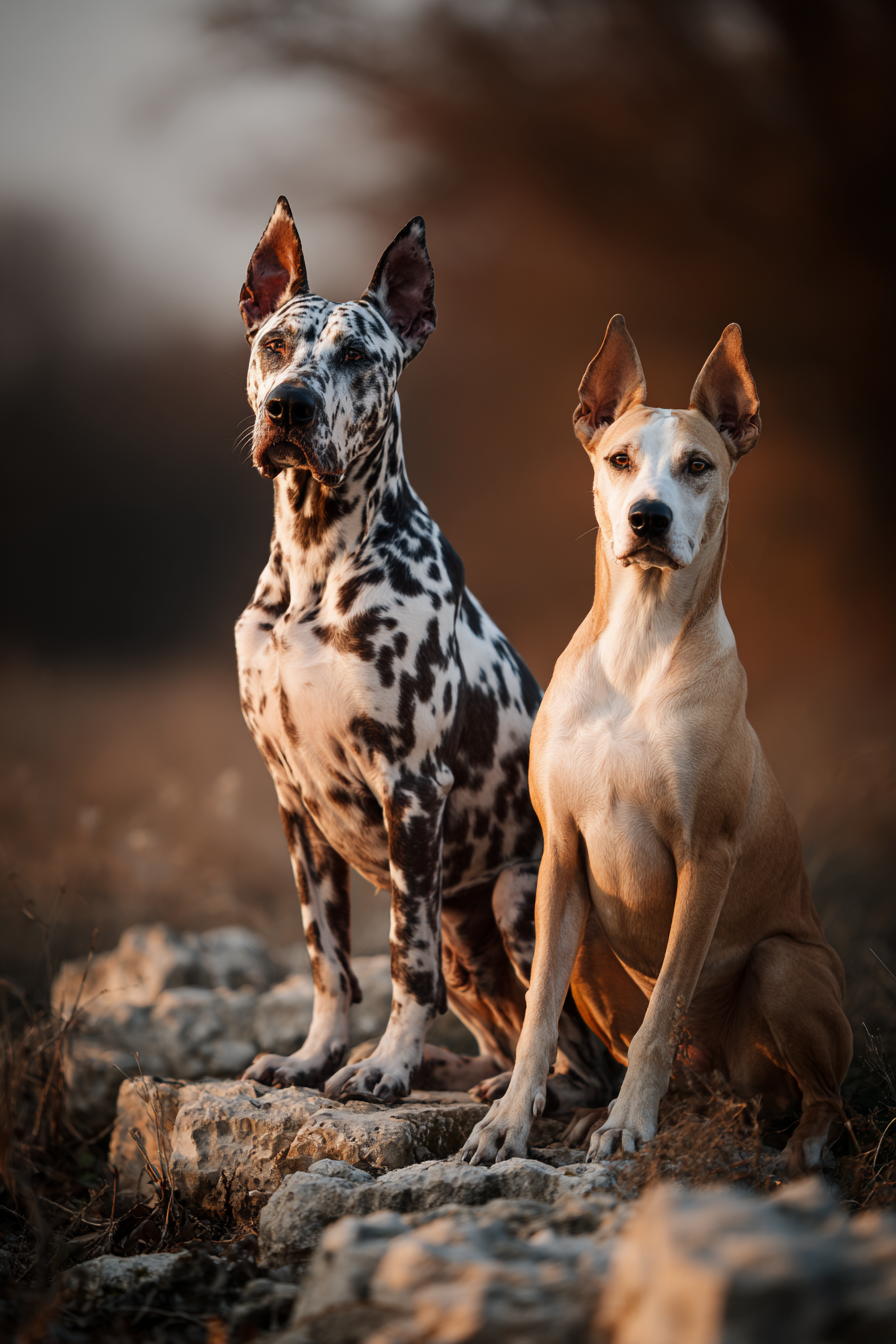 Sitzen Auf Felsen In Natur Mit Spotted Und Tan Fell | Katzen und Hunde | Tiere