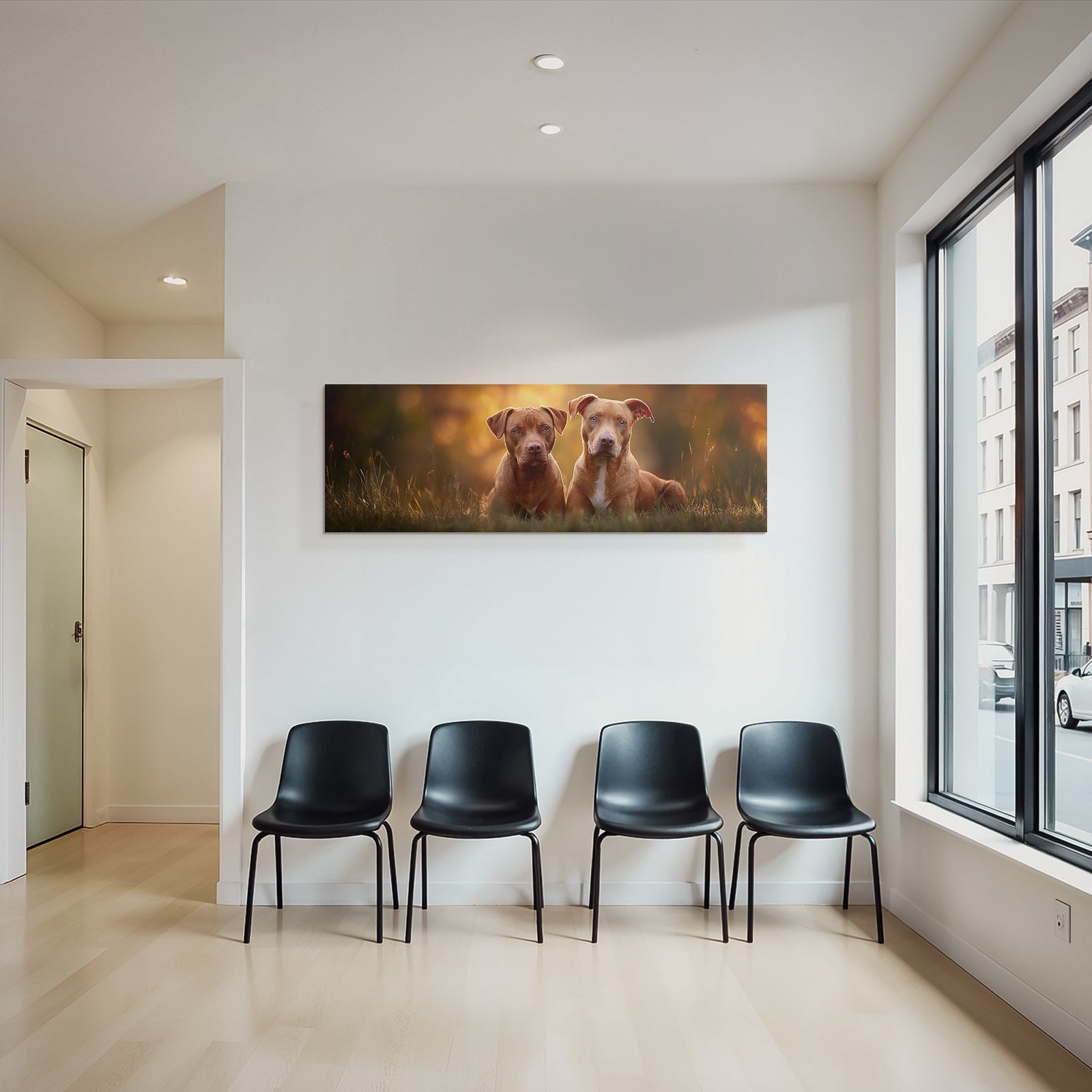 Sitzen Neben Einander Im Grünen Licht Der Sonneuntergang