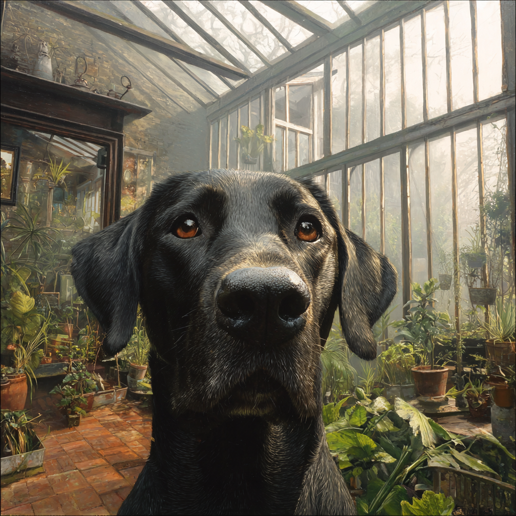 Schwarzer Hund Im Biotop Mit Pflanzen | Katzen und Hunde | Tiere