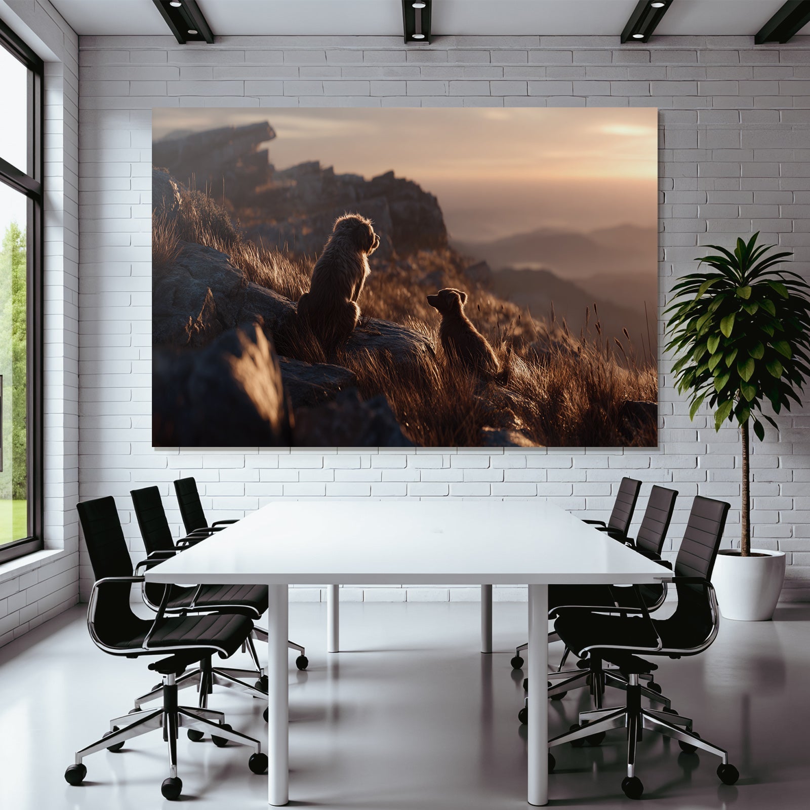 Sitzen Auf Felsen Im Sonnenuntergang Mit Blick Auf Berge