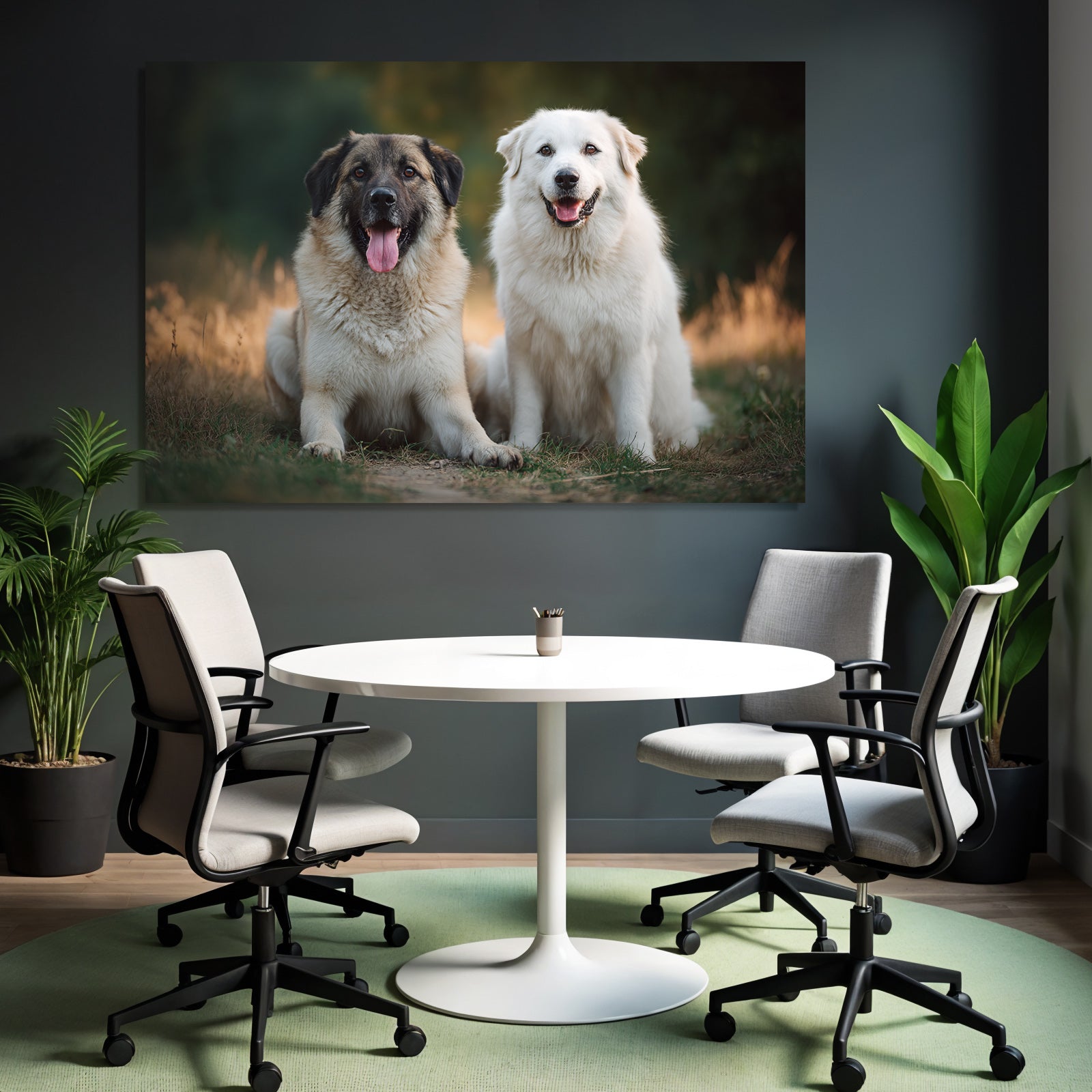 Sitzen Vor Einem Natürlichen Hintergrund Lachend