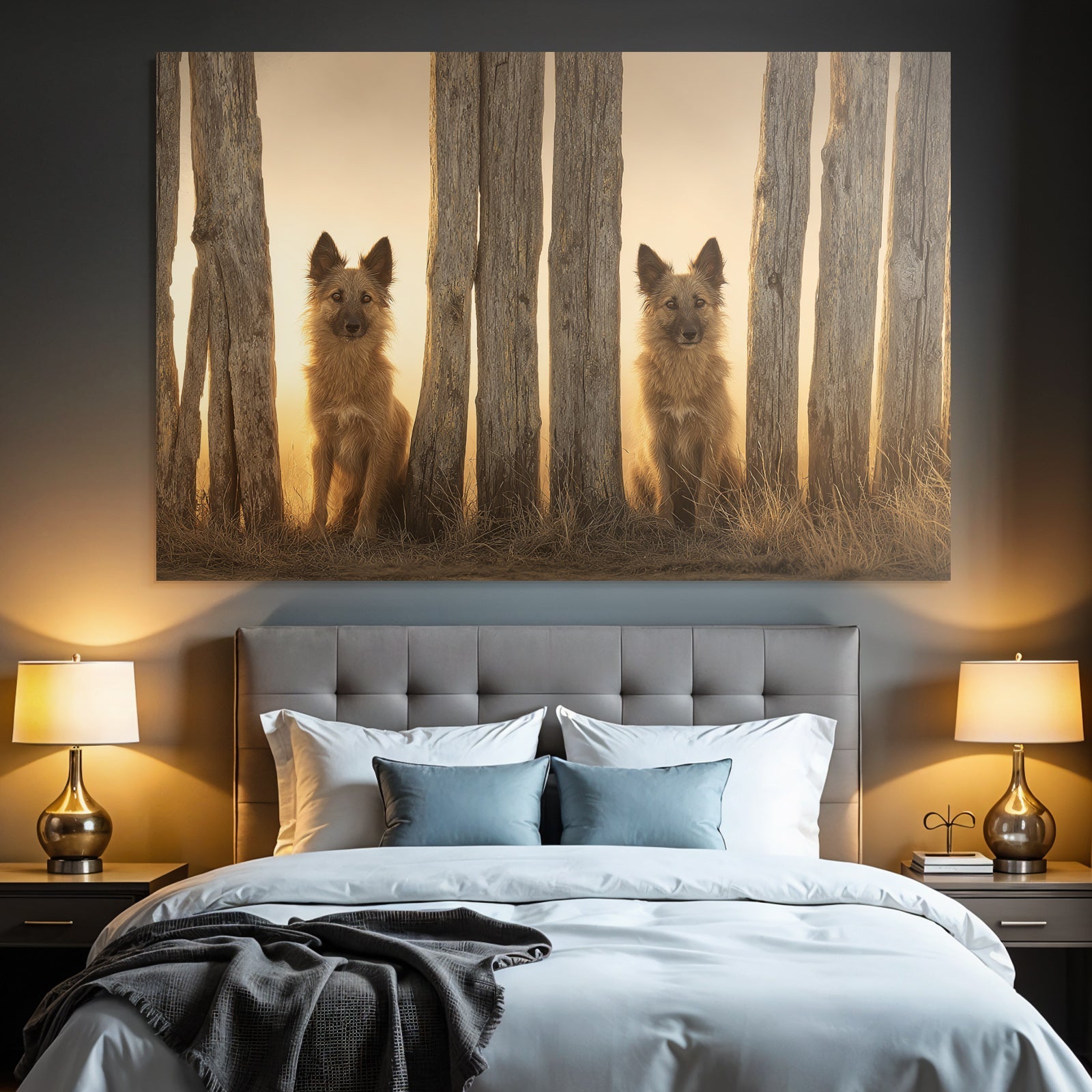 Sitzen Zwischen Holzpfählen Im Warmen Licht