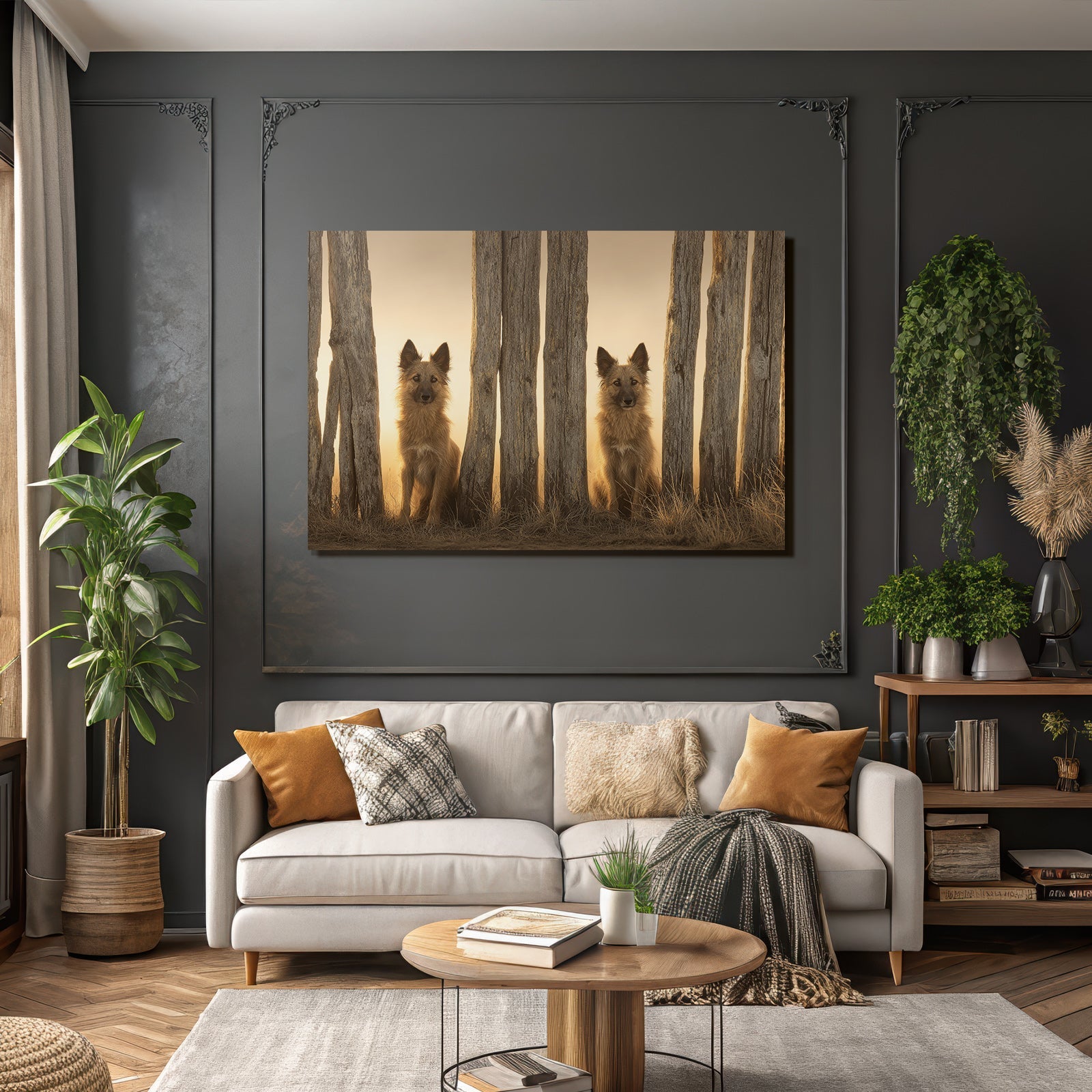 Sitzen Zwischen Holzpfählen Im Warmen Licht