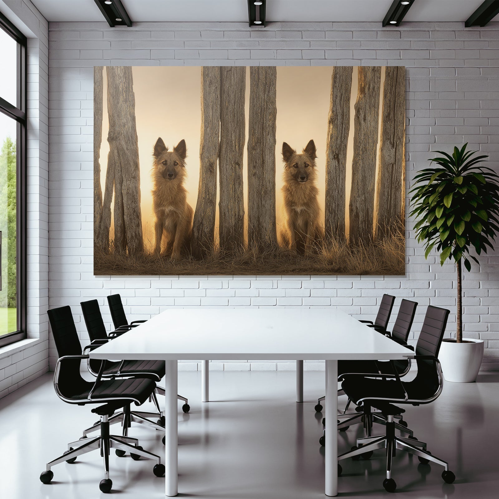 Sitzen Zwischen Holzpfählen Im Warmen Licht