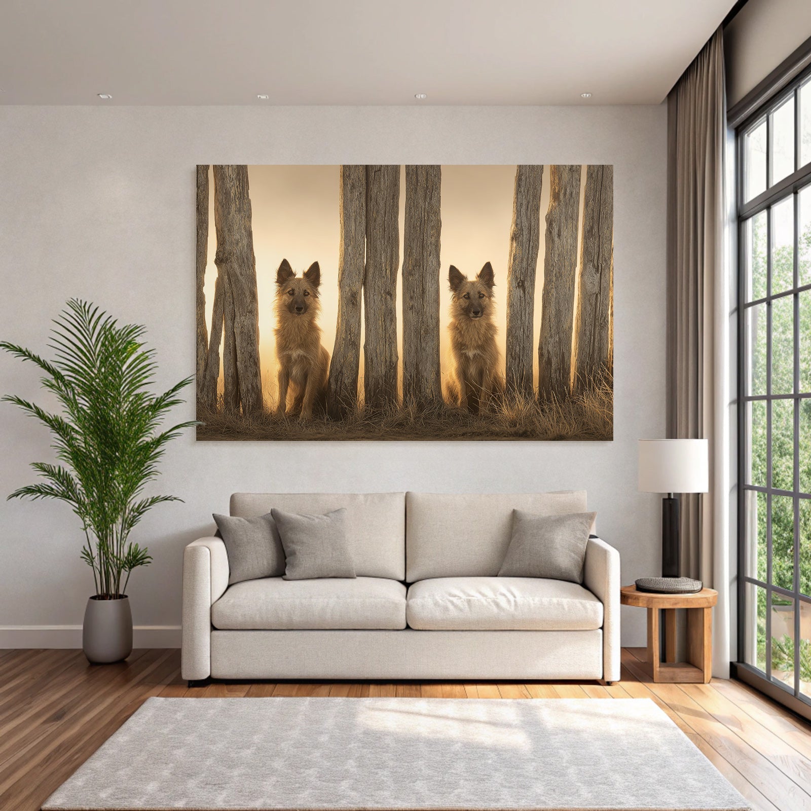 Sitzen Zwischen Holzpfählen Im Warmen Licht