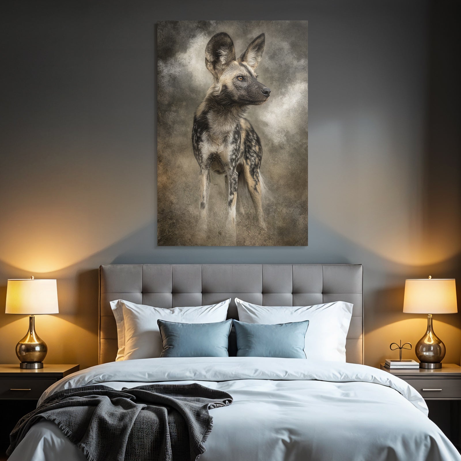 African Wild Dog With Distinct Markings