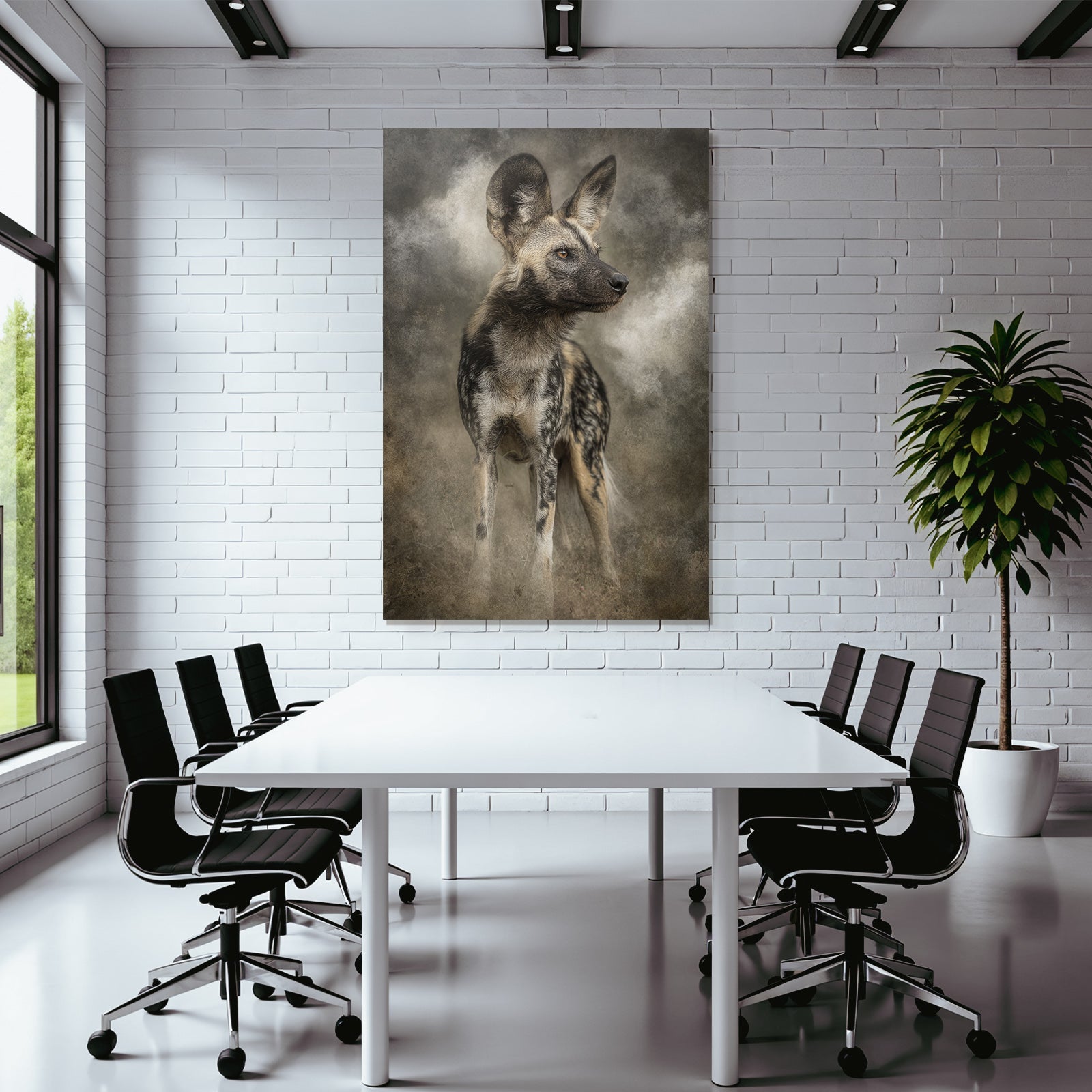 African Wild Dog With Distinct Markings