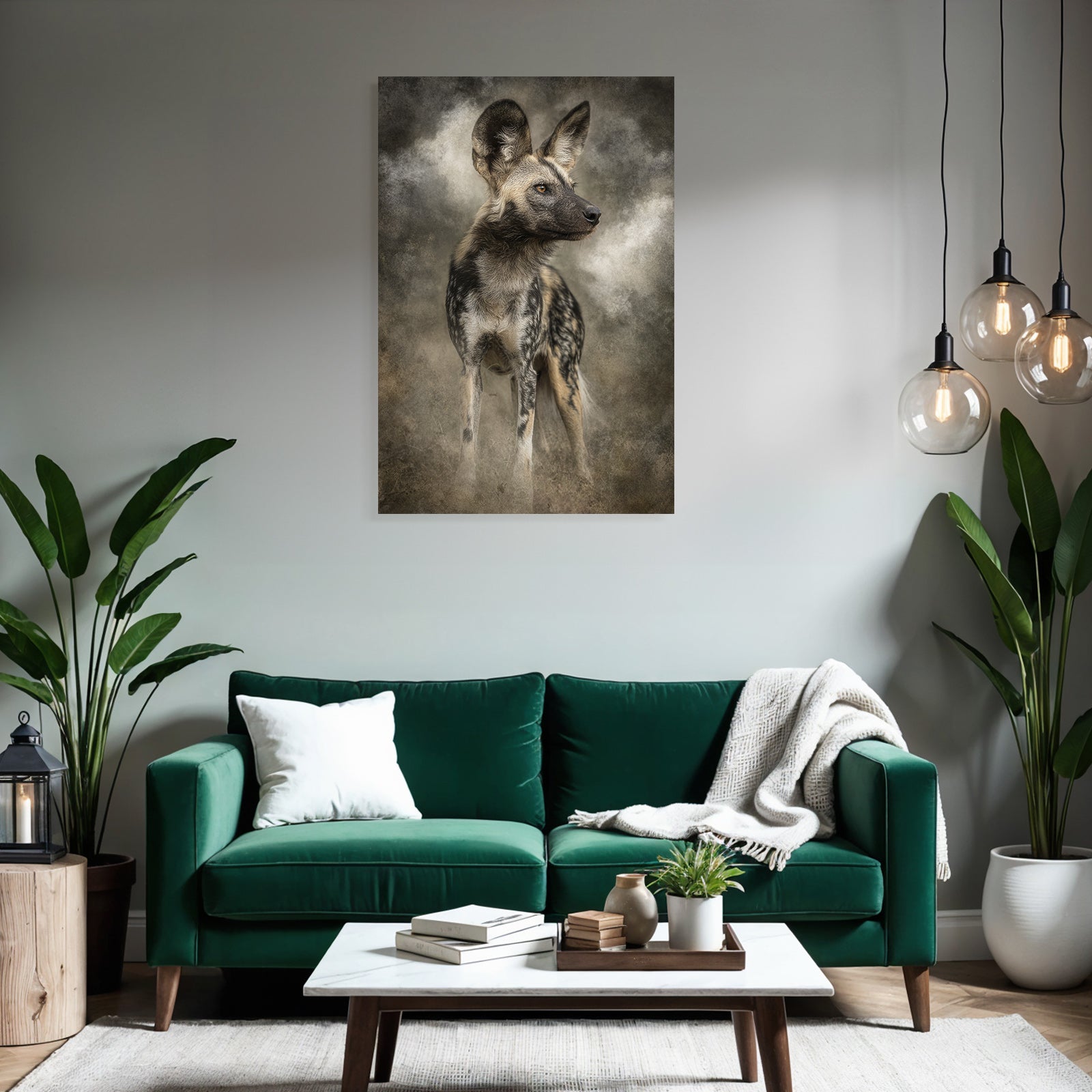 African Wild Dog With Distinct Markings