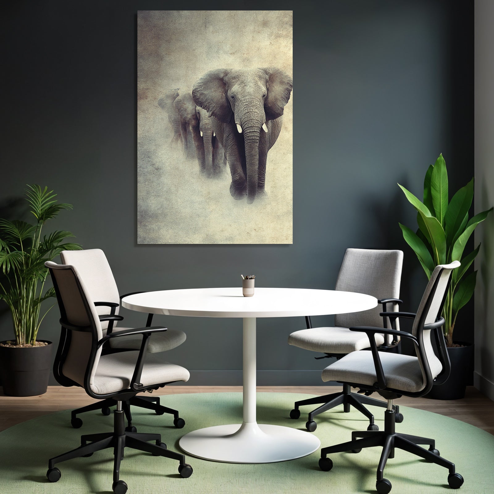 Elephants in a row stylized power and grace