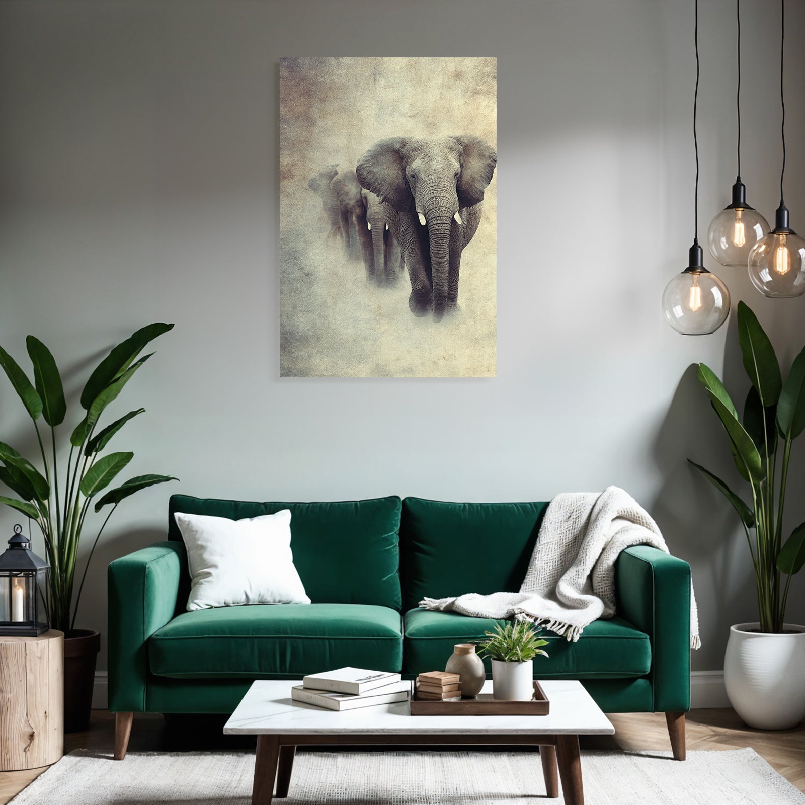 Elephants in a row stylized power and grace