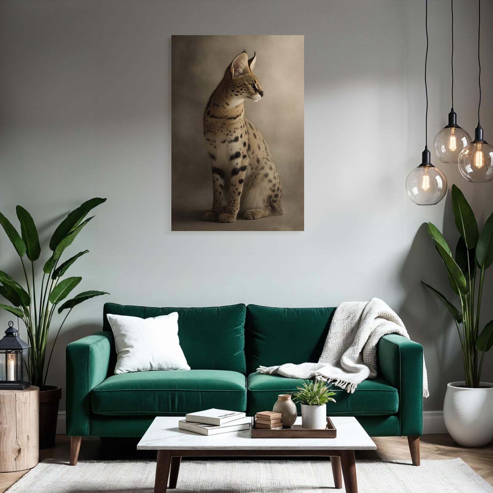 Serval Wildkatze Afrika Langbeinig Grosse Ohren Gefleckte Fell