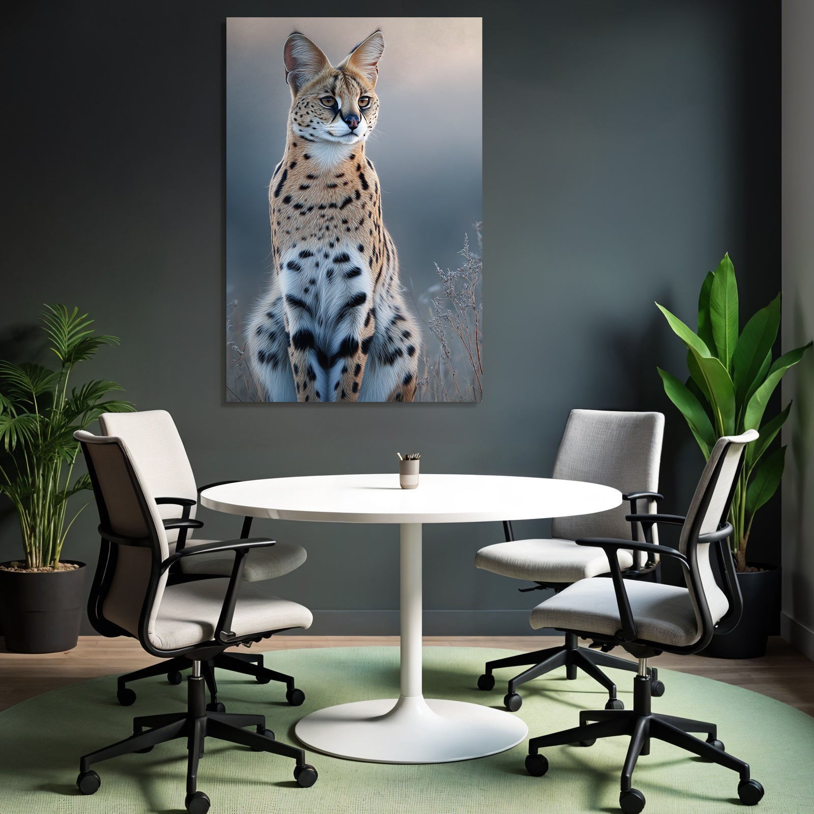 Serval Wildkatze Afrika Mit Spots Und Langen Beinen