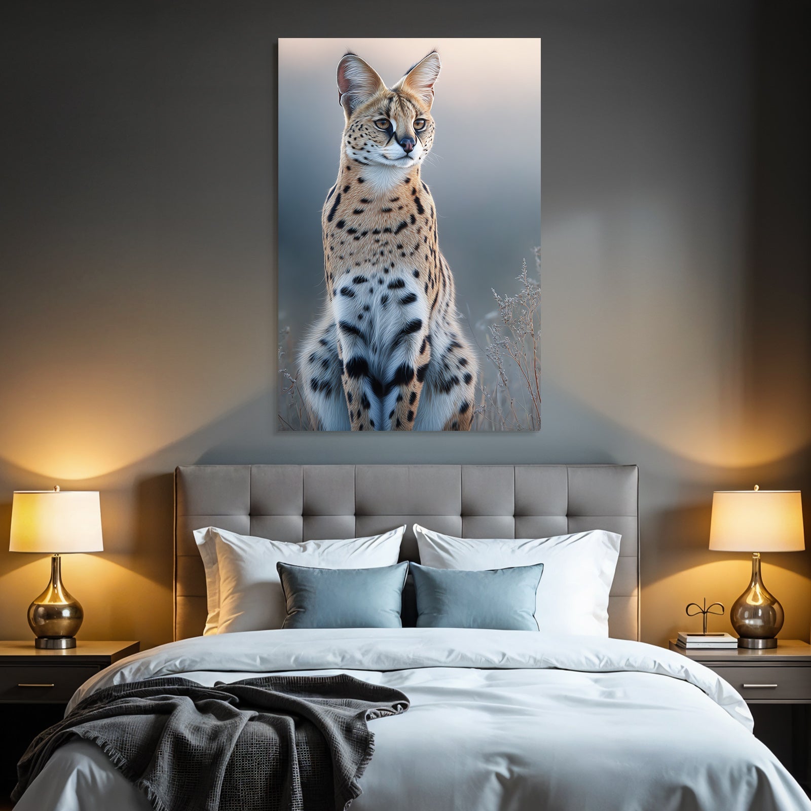 Serval Wildkatze Afrika Mit Spots Und Langen Beinen