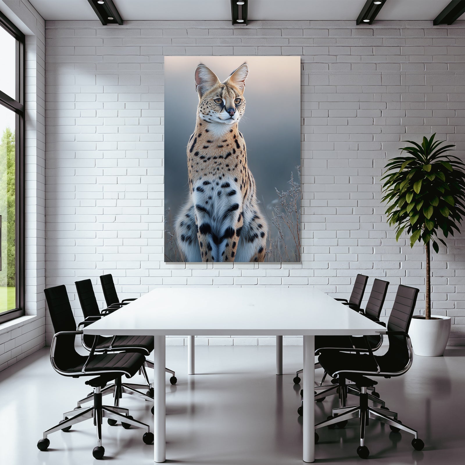 Serval Wildkatze Afrika Mit Spots Und Langen Beinen