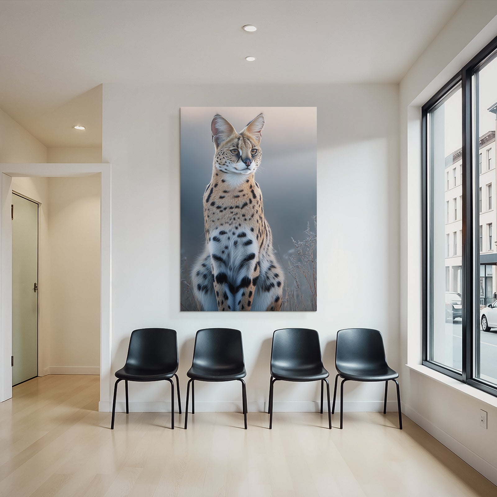 Serval Wildkatze Afrika Mit Spots Und Langen Beinen