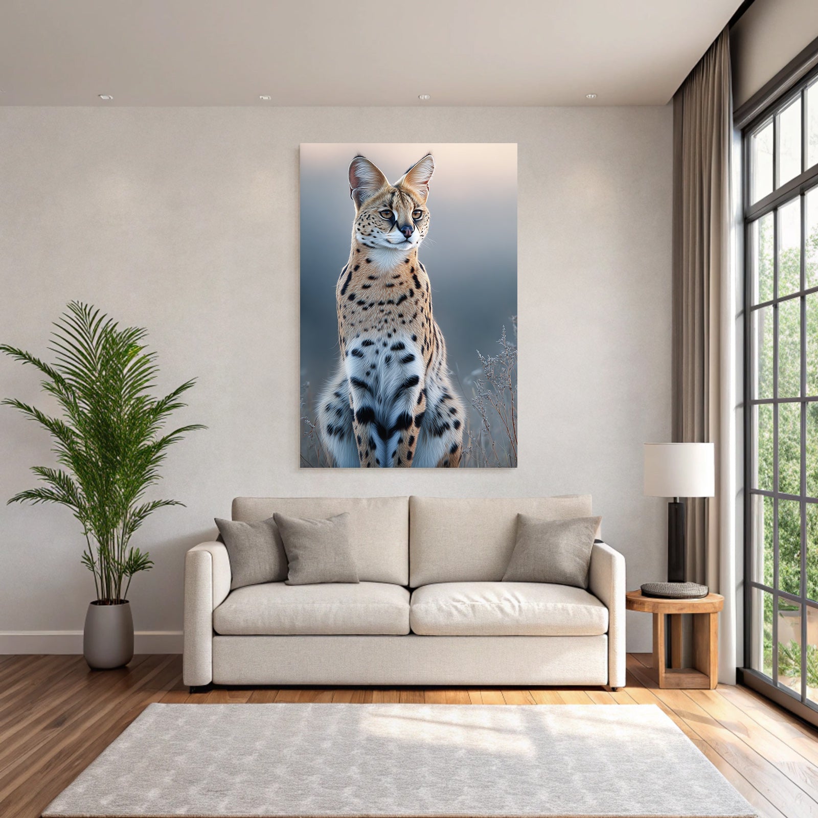 Serval Wildkatze Afrika Mit Spots Und Langen Beinen