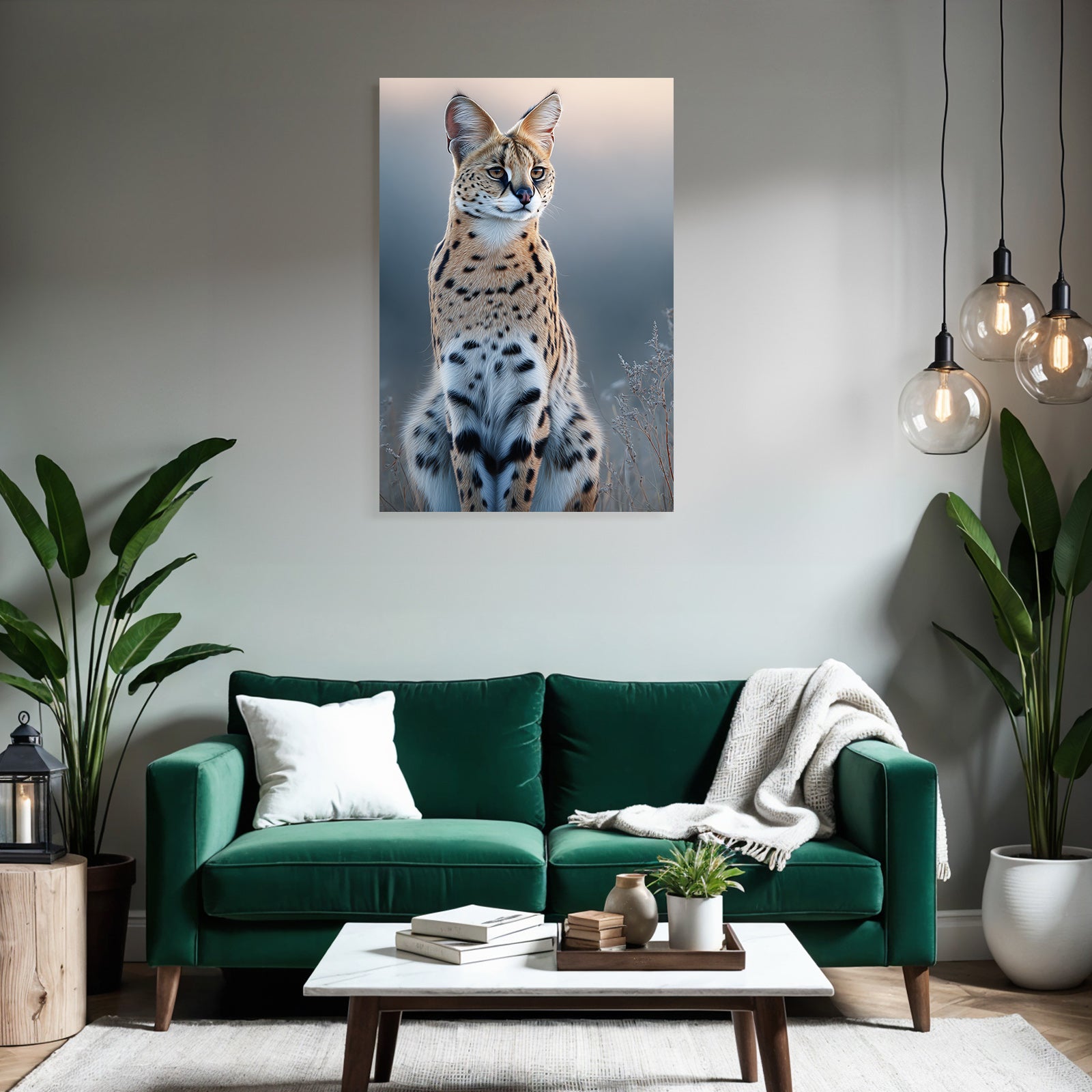 Serval Wildkatze Afrika Mit Spots Und Langen Beinen