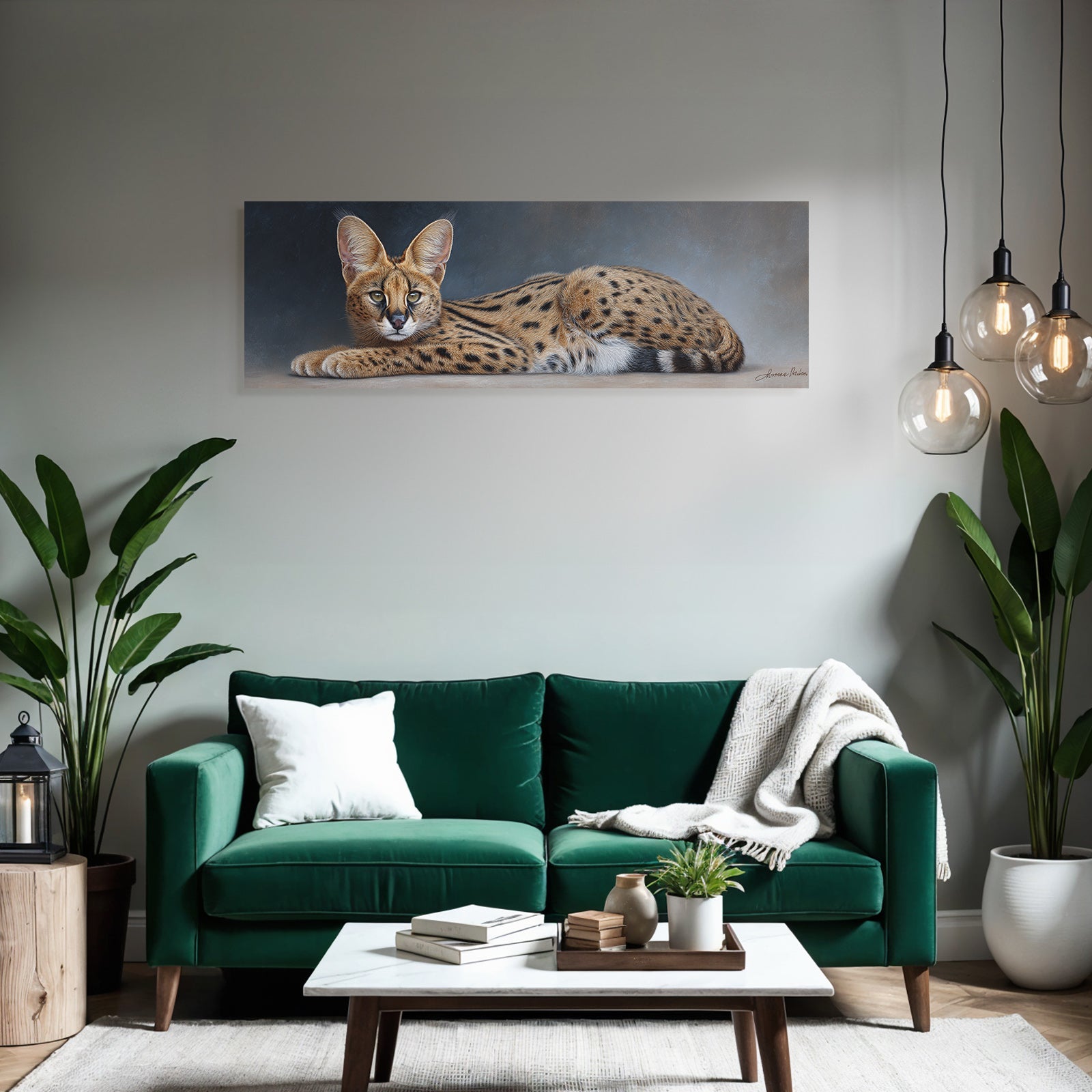 Serval Wildkatze Afrika Mit Langen Beinen Grossen Ohren Und Geflecktem Fell