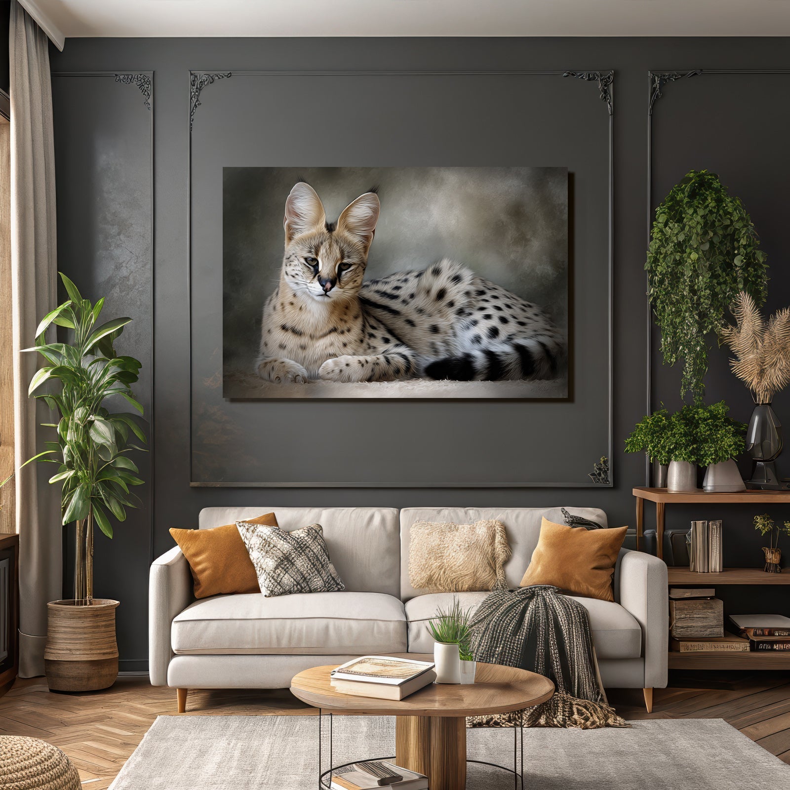 Serval Afrika Wildkatze Langbeinige Grosse Ohr Leopardenfell