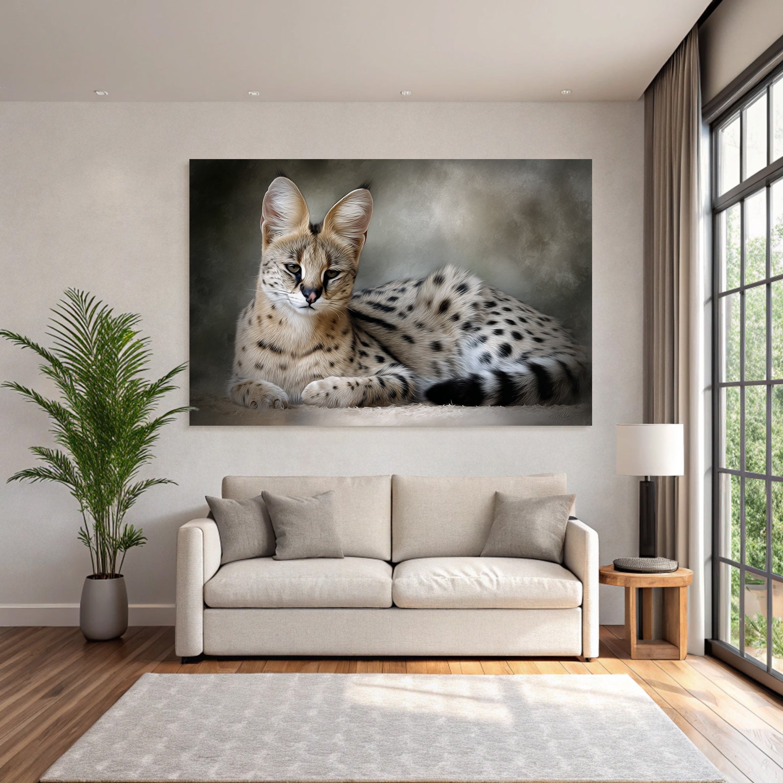 Serval Afrika Wildkatze Langbeinige Grosse Ohr Leopardenfell