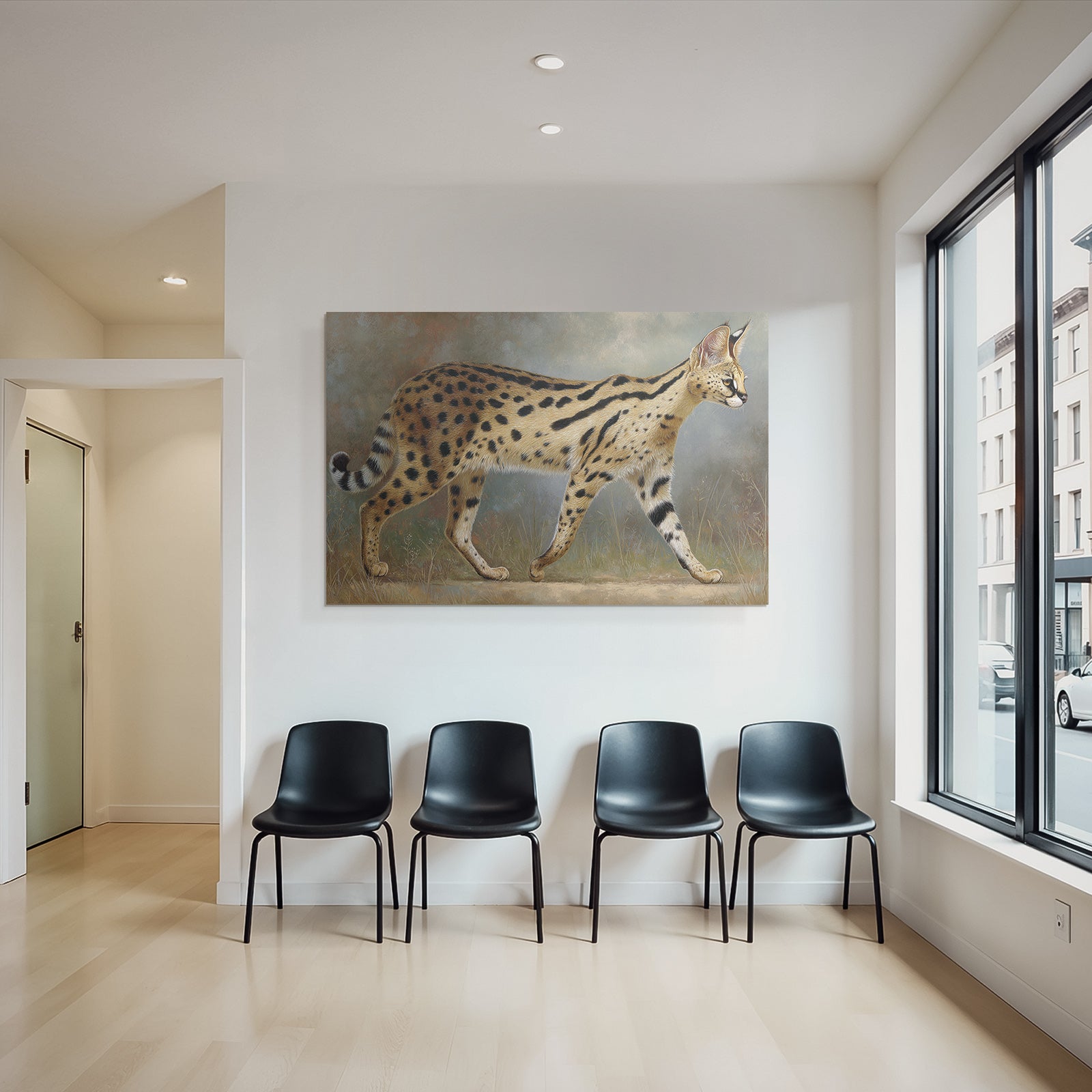 Serval Wildkatze Mit Spotted Fell In Afrika