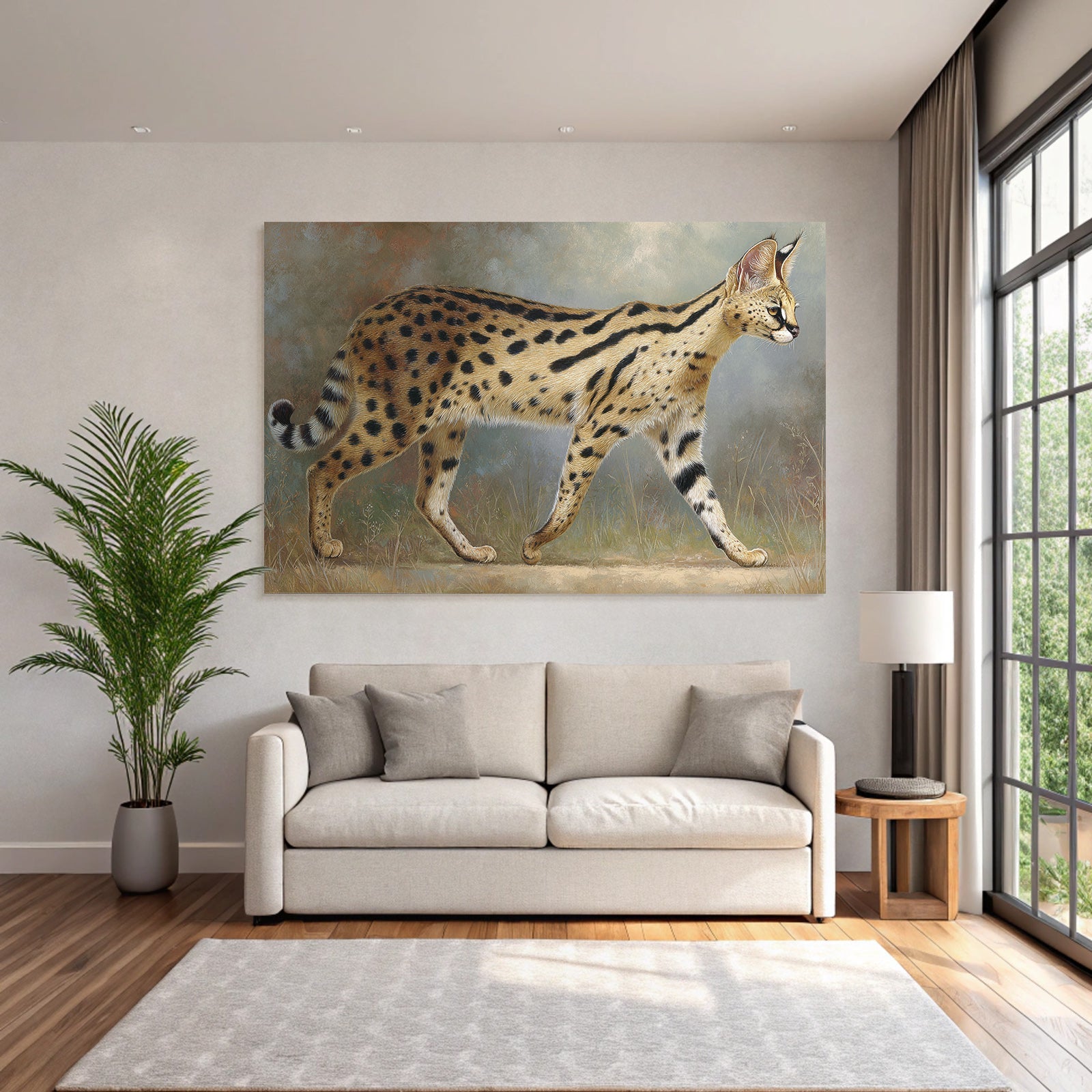 Serval Wildkatze Mit Spotted Fell In Afrika