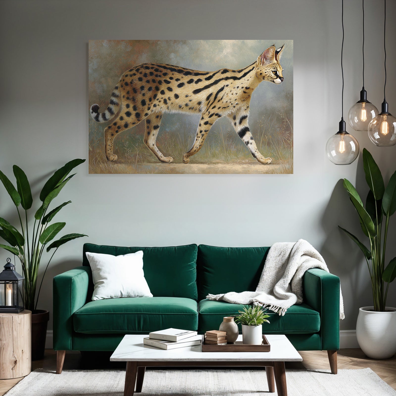 Serval Wildkatze Mit Spotted Fell In Afrika