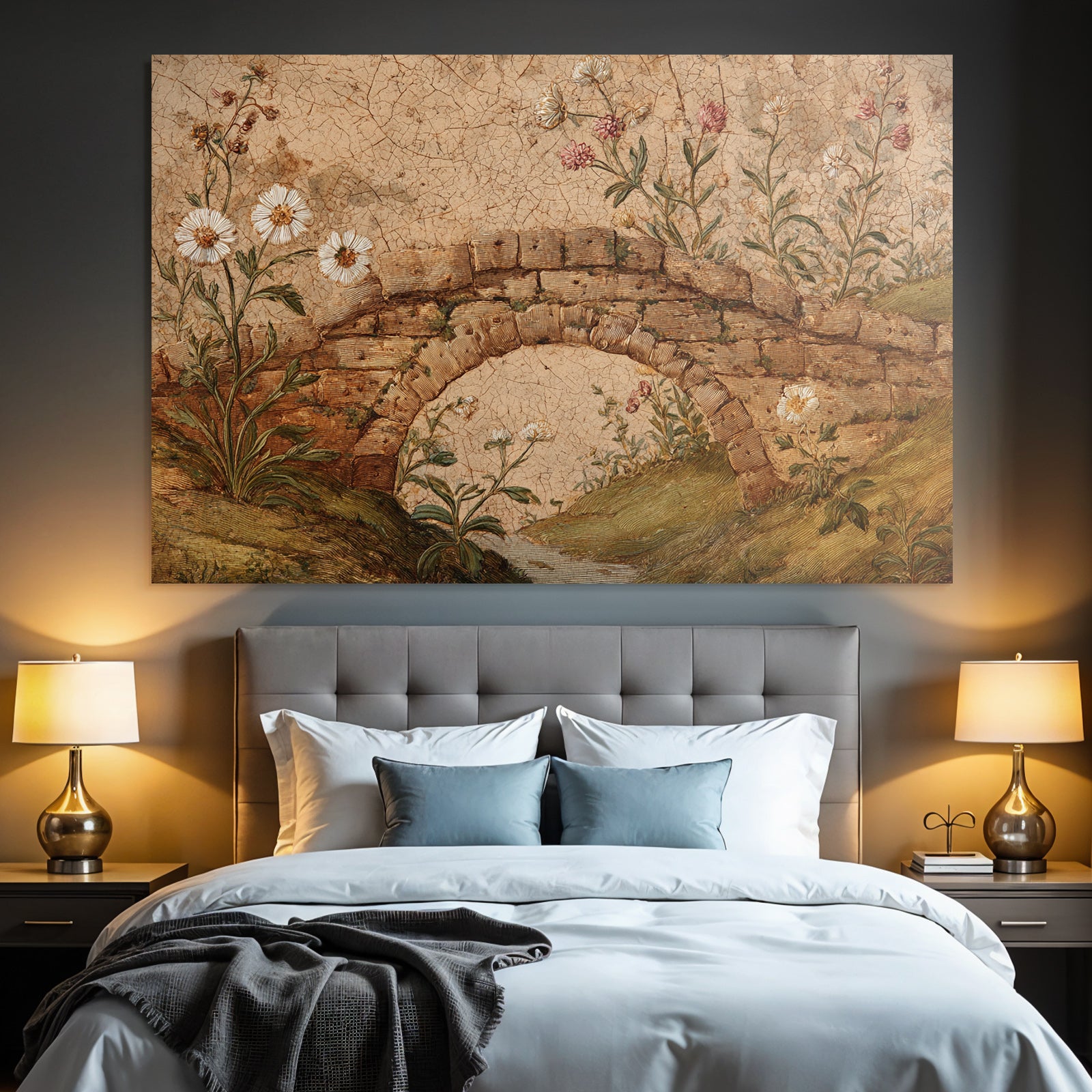 Stone Bridge Surrounded By And Plants