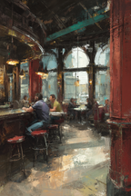 Belebte Innenansicht Eines Bars Oder Cafes Mit Warmem Atmosphäre | Bars Cafes Theater Bibliotheken | Architektur