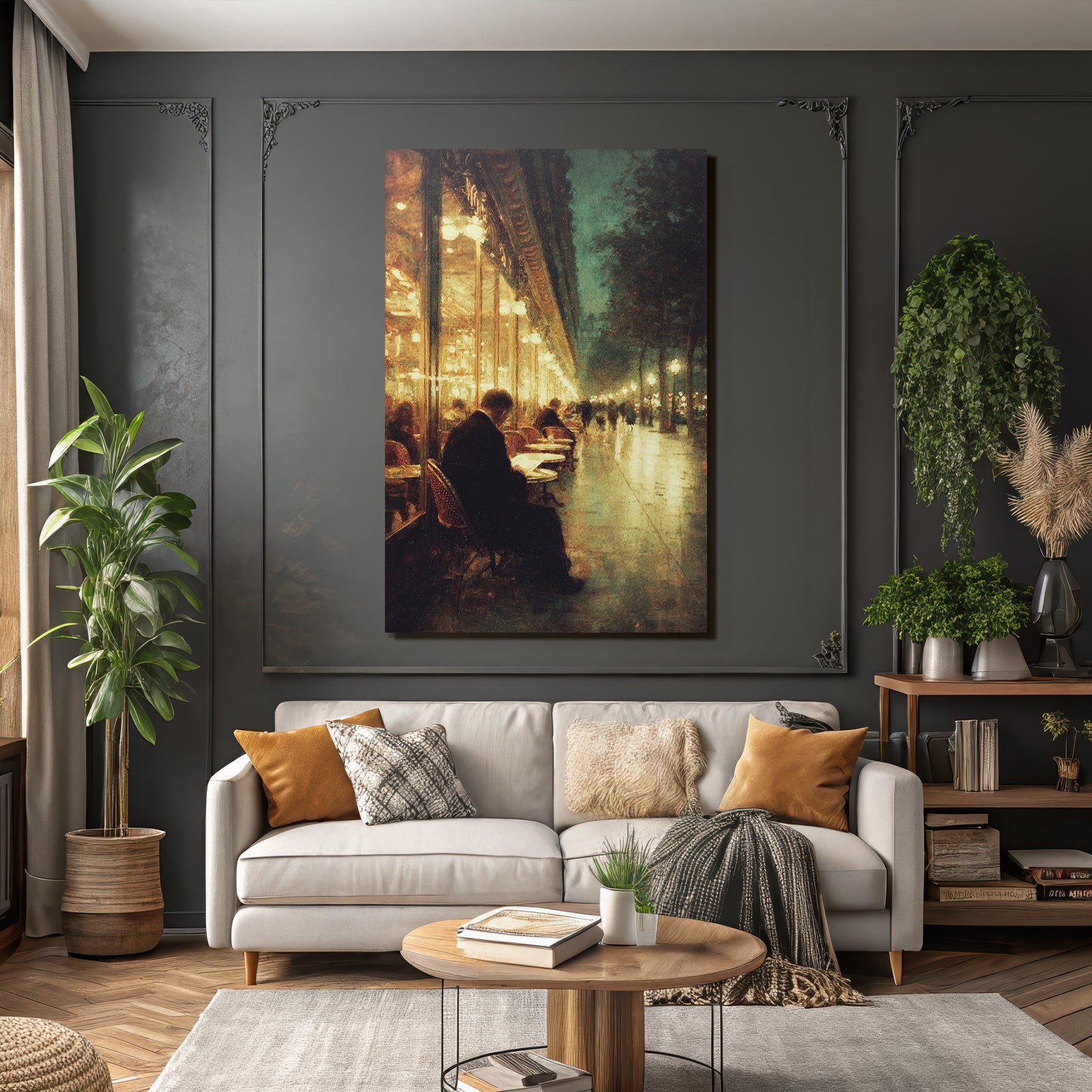 Cafe Night Reading Outdoor Area Urban Ambiance Reflective Floor