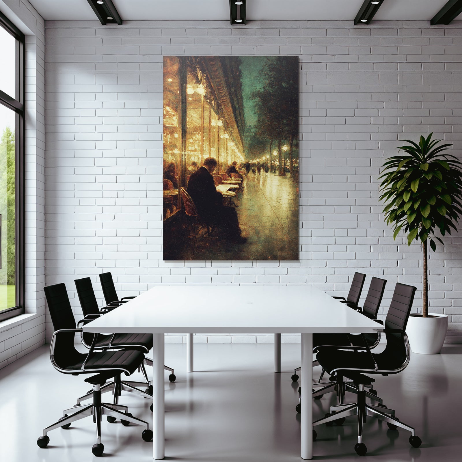 Cafe Night Reading Outdoor Area Urban Ambiance Reflective Floor