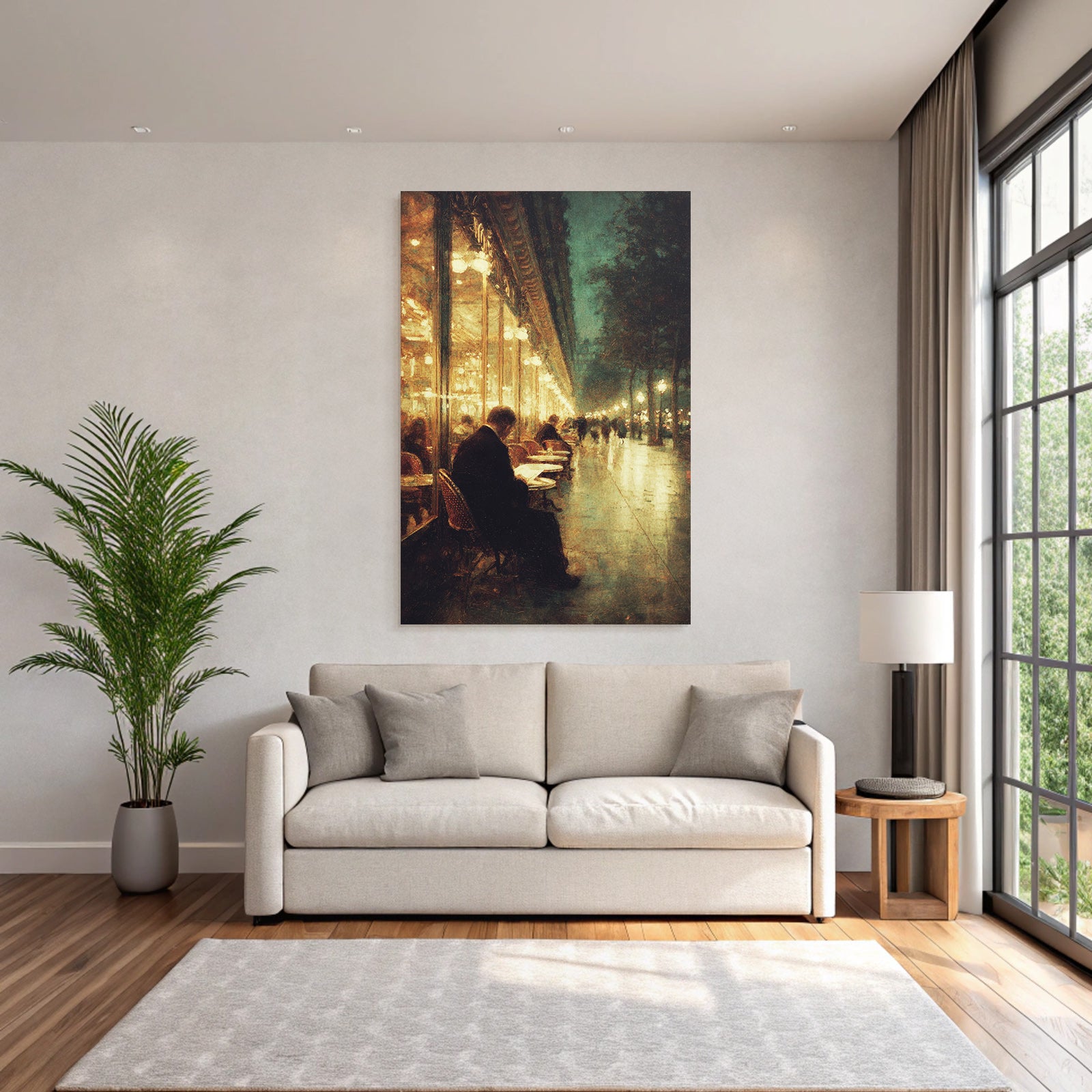 Cafe Night Reading Outdoor Area Urban Ambiance Reflective Floor