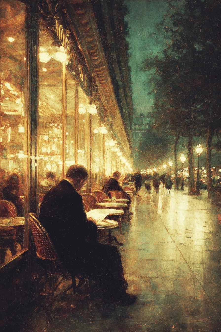 Cafe Nachtlese Aussenbereich Stadtambiente Reflektierender Boden | Bars Cafes Theater Bibliotheken | Architektur