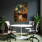 Elegante Bar Innenansicht Gold Und Blau Schickes Ambiente