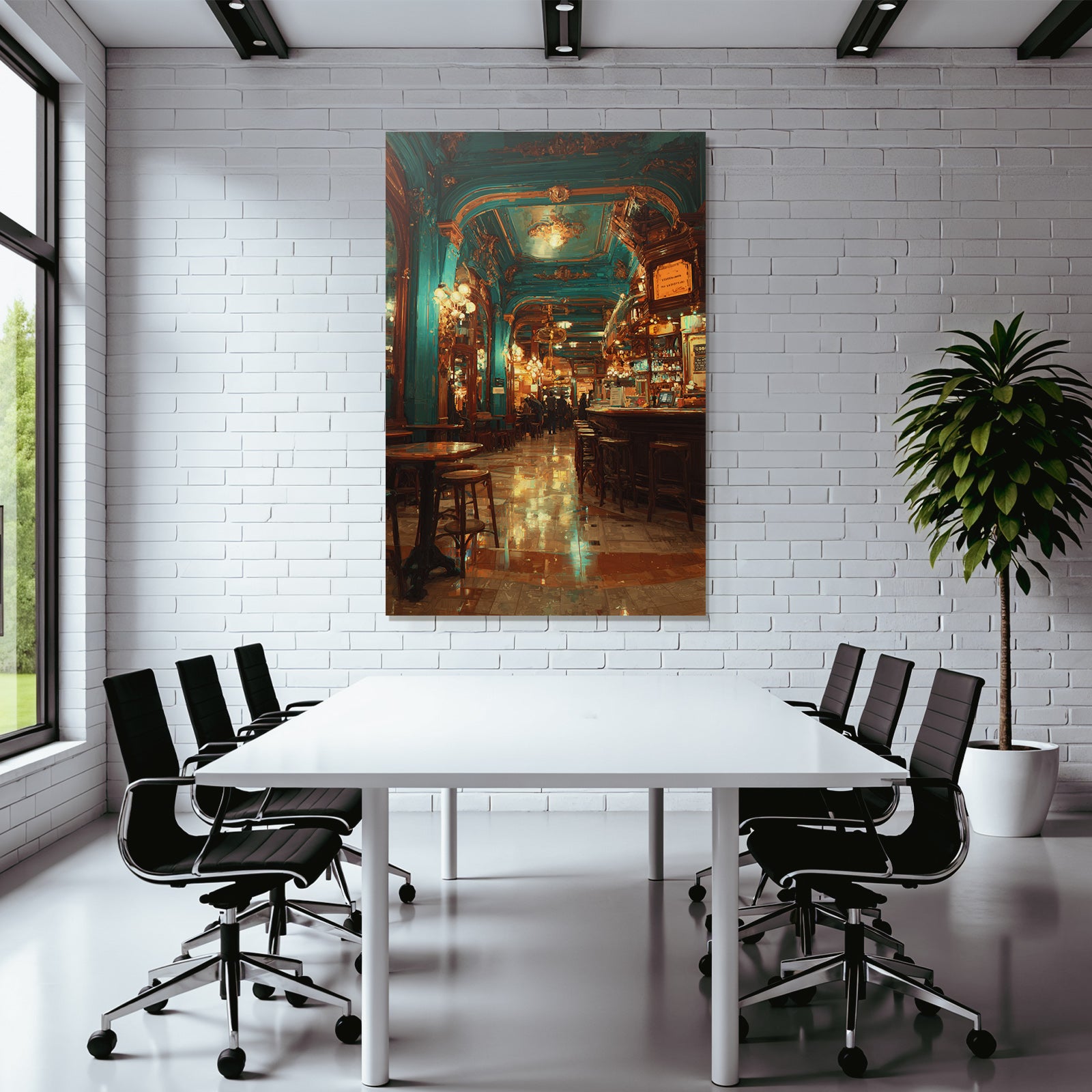Elegante Bar Innenansicht Gold Und Blau Schickes Ambiente