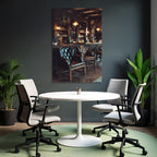 Elegante Lounge Mit Leder Stühlen Und Holzbar