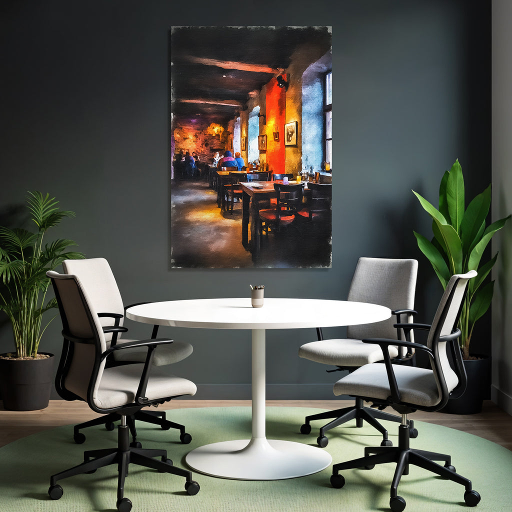 Restaurant Interior Cozy Atmosphere With Artworks