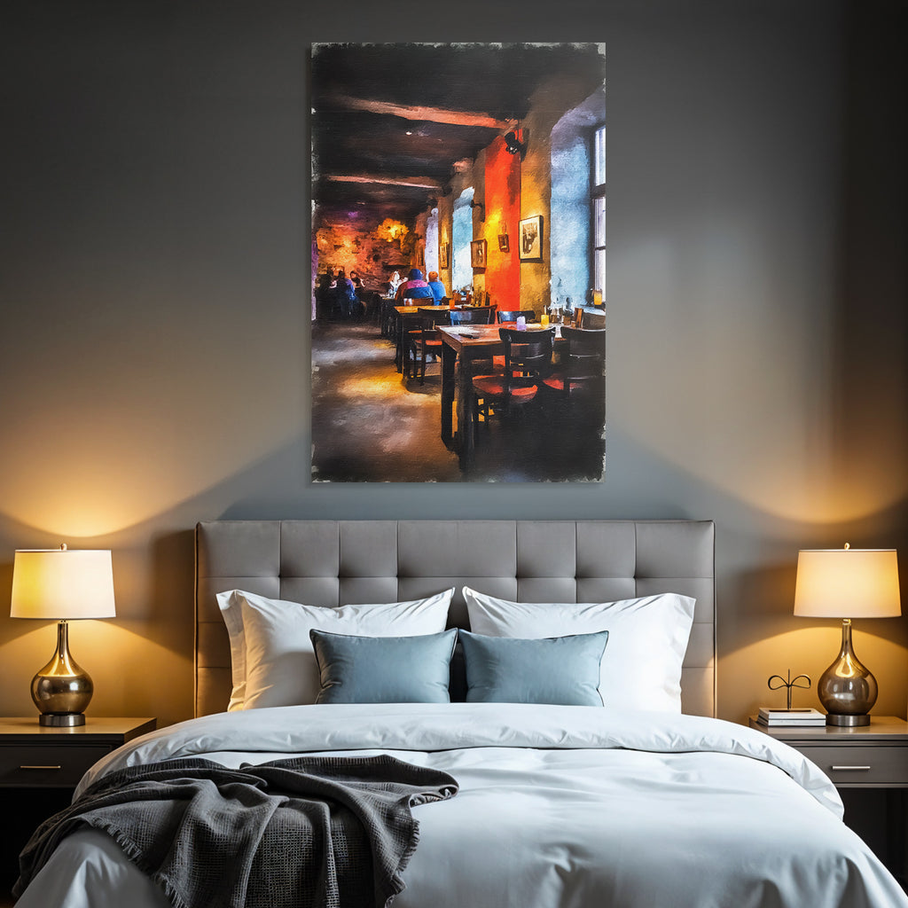 Restaurant Interior Cozy Atmosphere With Artworks