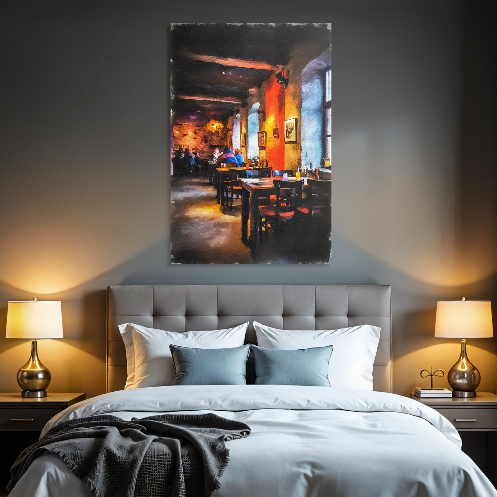 Restaurant Interior Cozy Atmosphere With Artworks