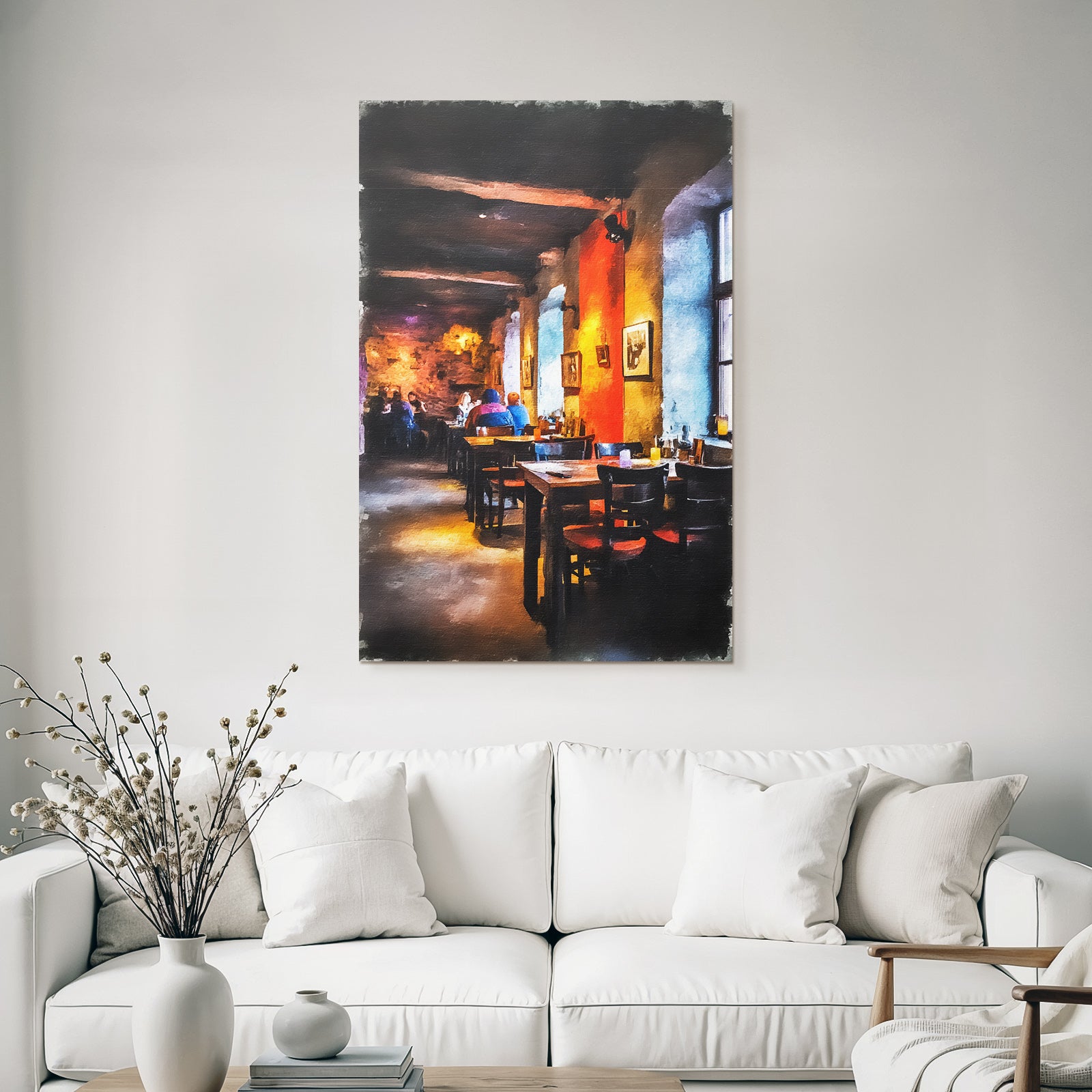 Restaurant Interior Cozy Atmosphere With Artworks