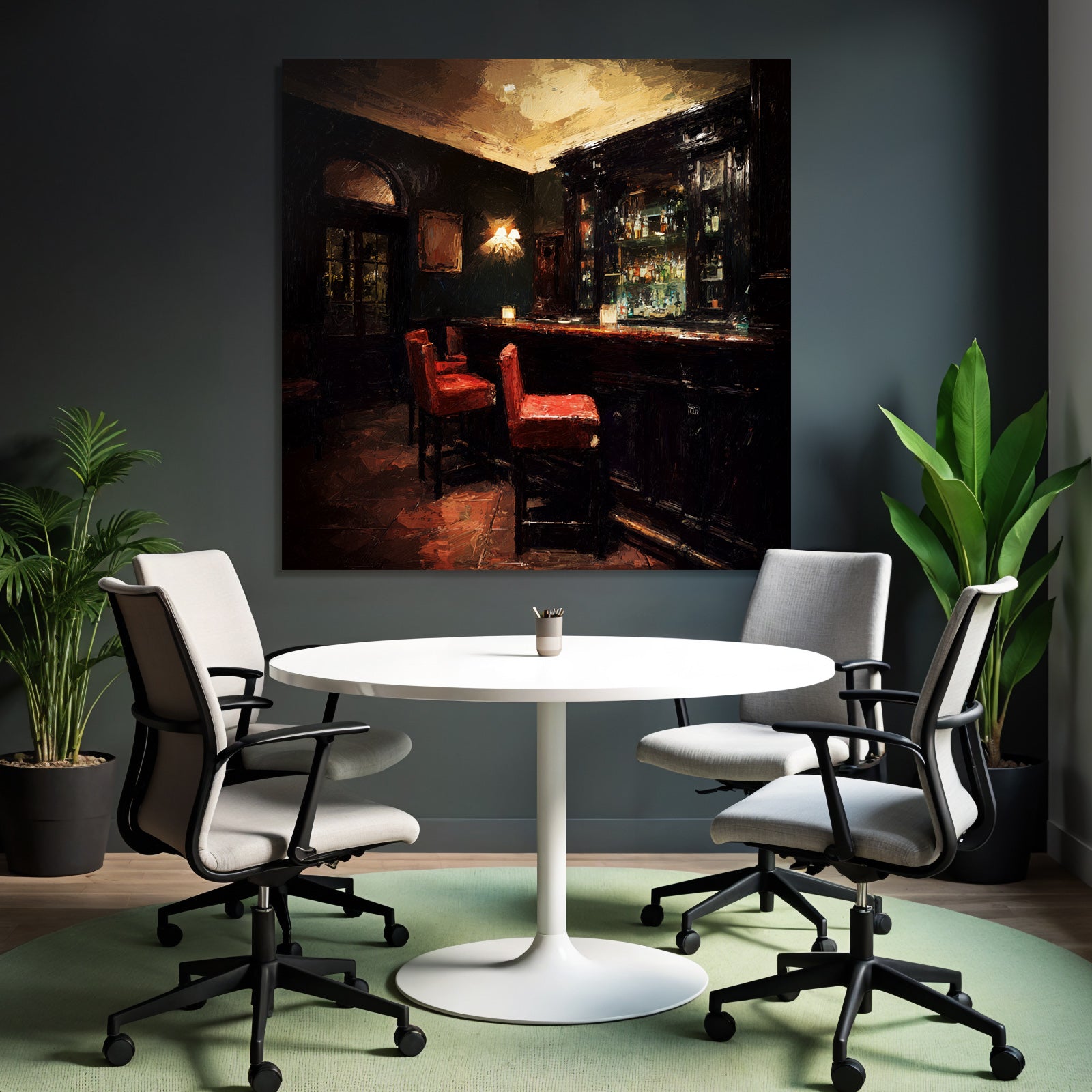 Bar Lounge Interior Cozy Atmosphere Malerei