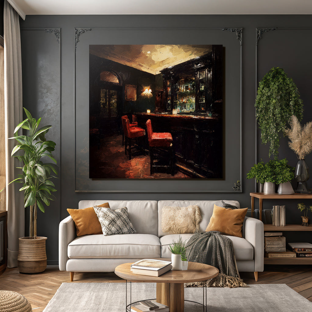 Bar Lounge Interior Cozy Atmosphere Malerei