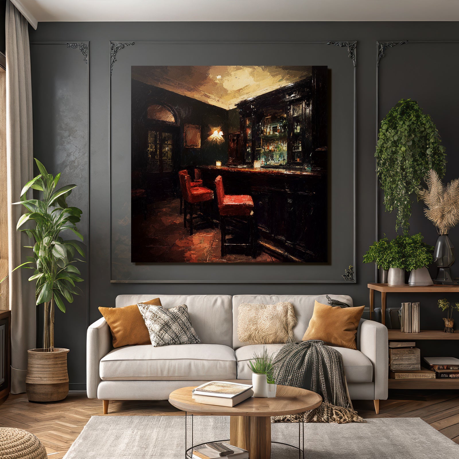 Bar Lounge Interior Cozy Atmosphere Malerei