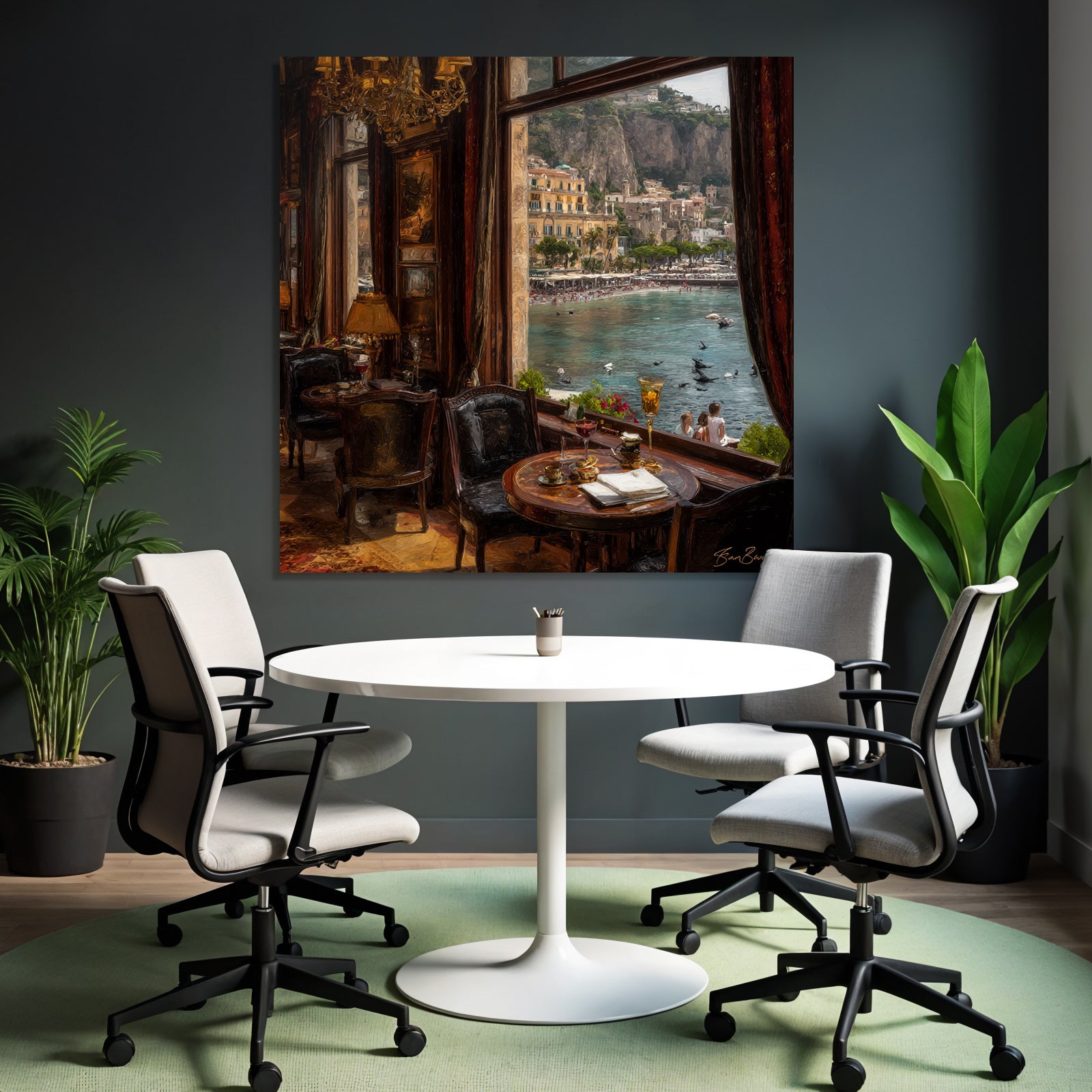 Elegantes Innenraum Mit Meerblick Hotel Cafe